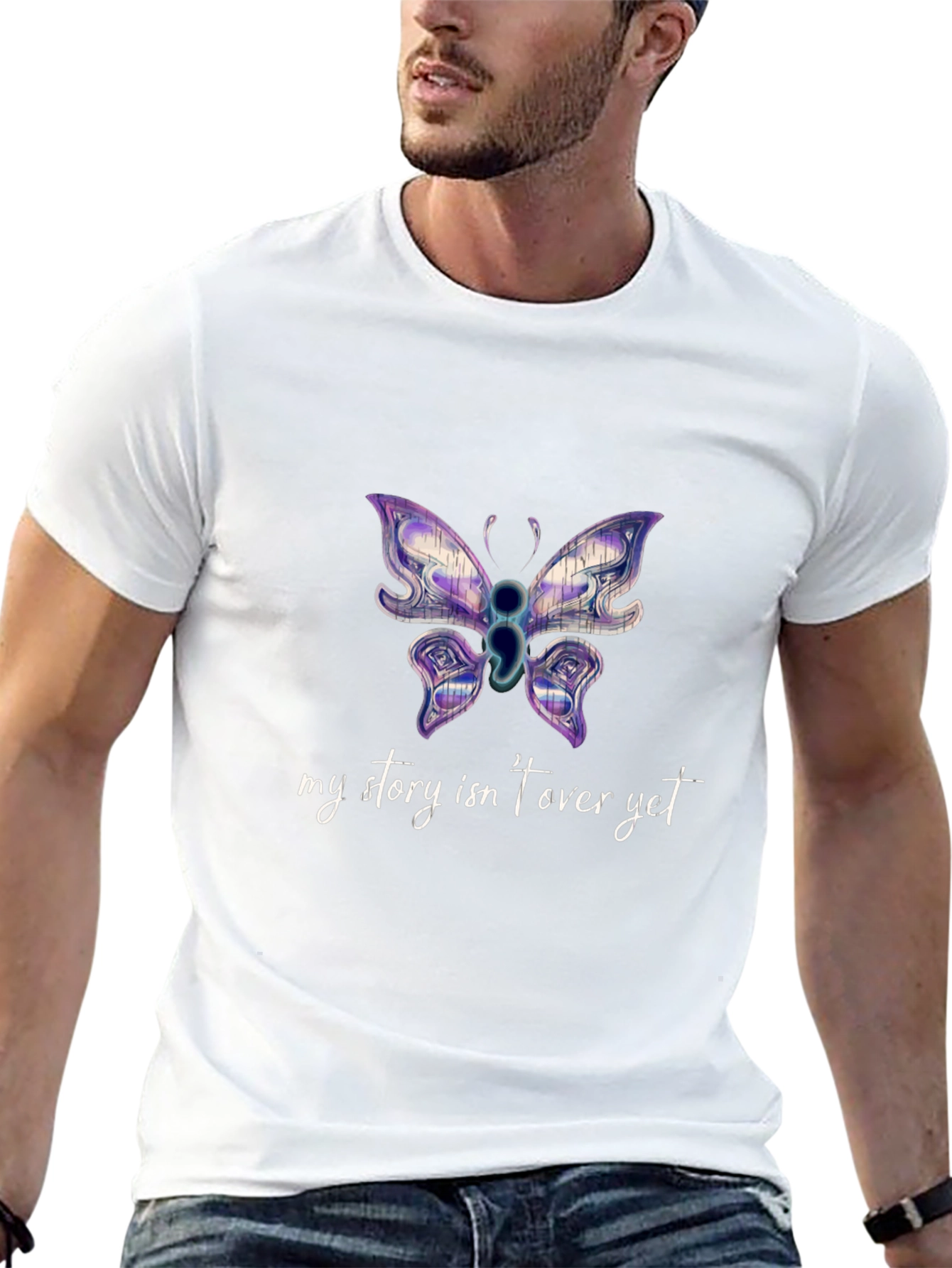Butterfly Semicolon Mental Health Awareness T-Shirt
