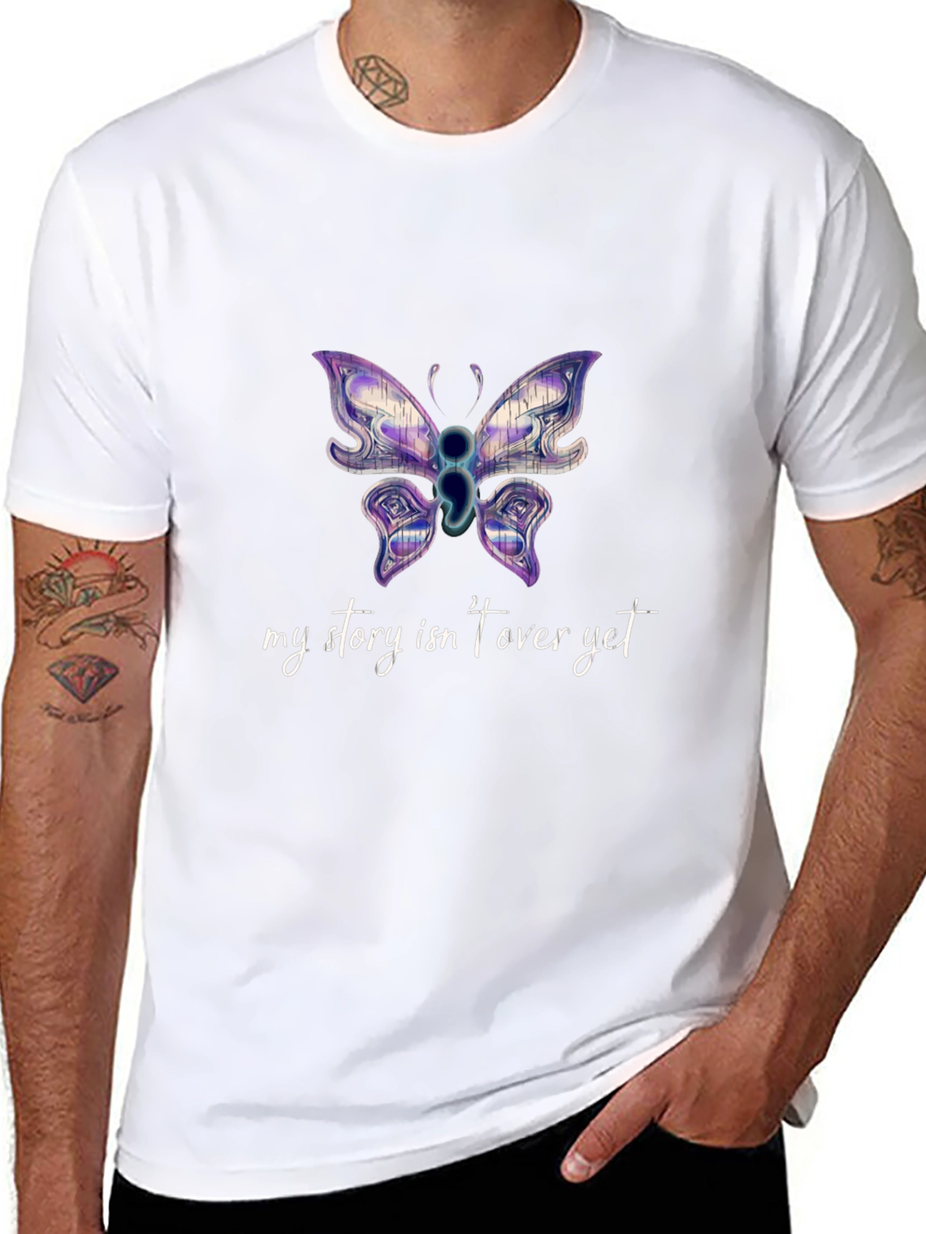 Butterfly Semicolon Mental Health Awareness T-Shirt