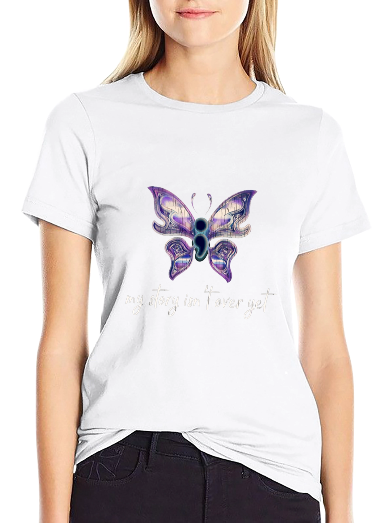 Butterfly Semicolon Mental Health Awareness T-Shirt