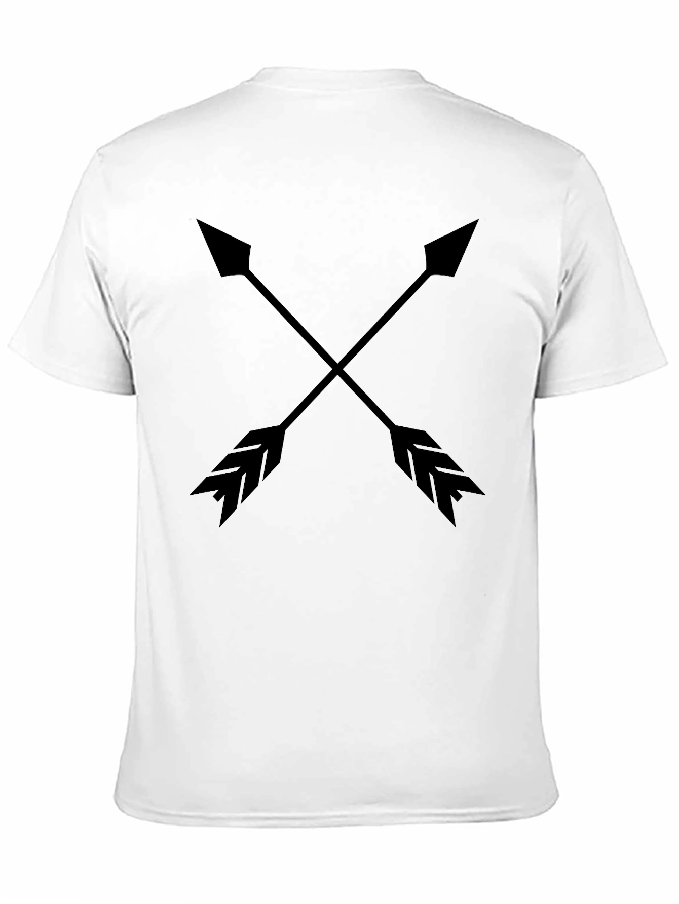 Mens Black Arrow Graphic Tee - Casual Crew Neck