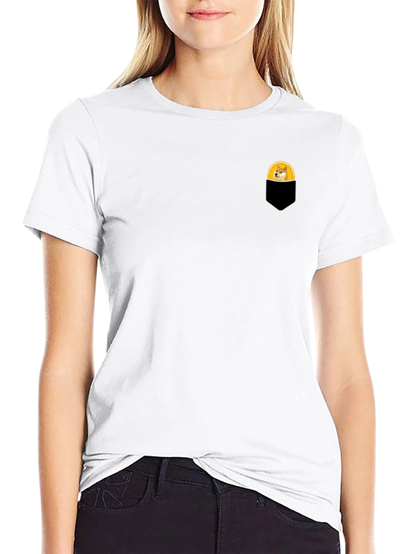 Doge in Pocket T-Shirt - Black