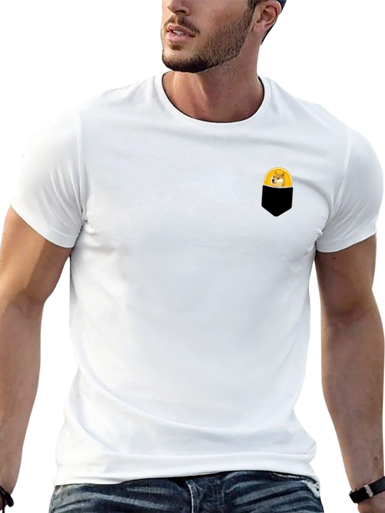 Doge in Pocket T-Shirt - Black