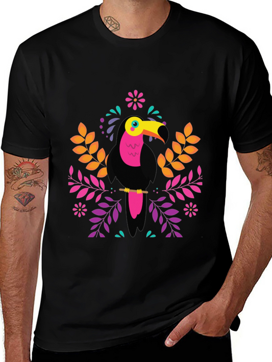 Tropical Toucan Graphic Tee - Vibrant Bird Design