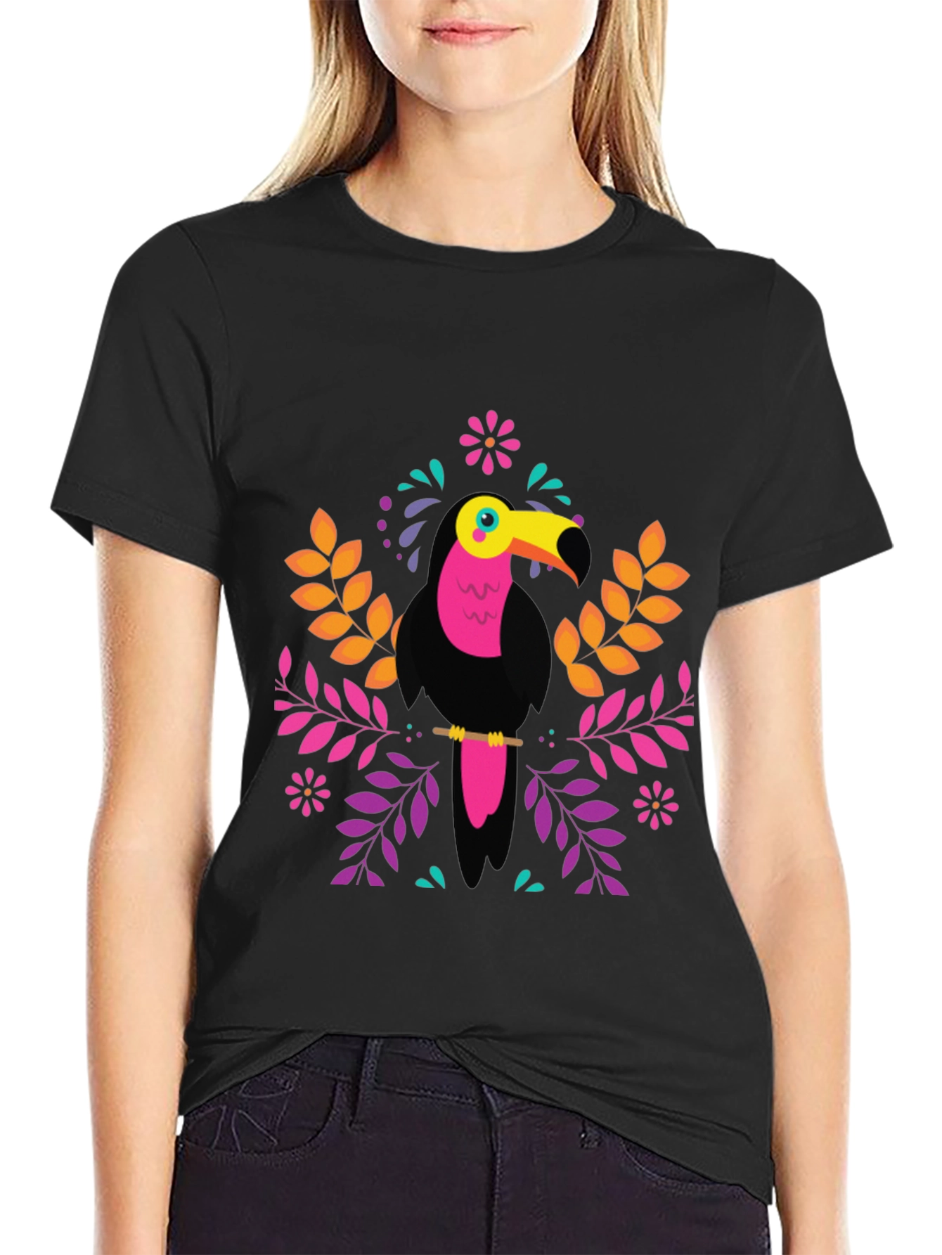 Tropical Toucan Graphic Tee - Vibrant Bird Design