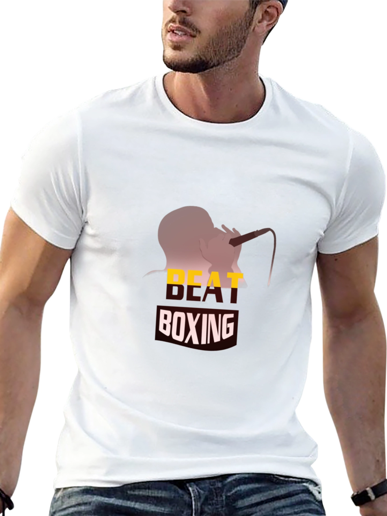 Beat Boxing Graphic Tee - Black Cotton T-Shirt