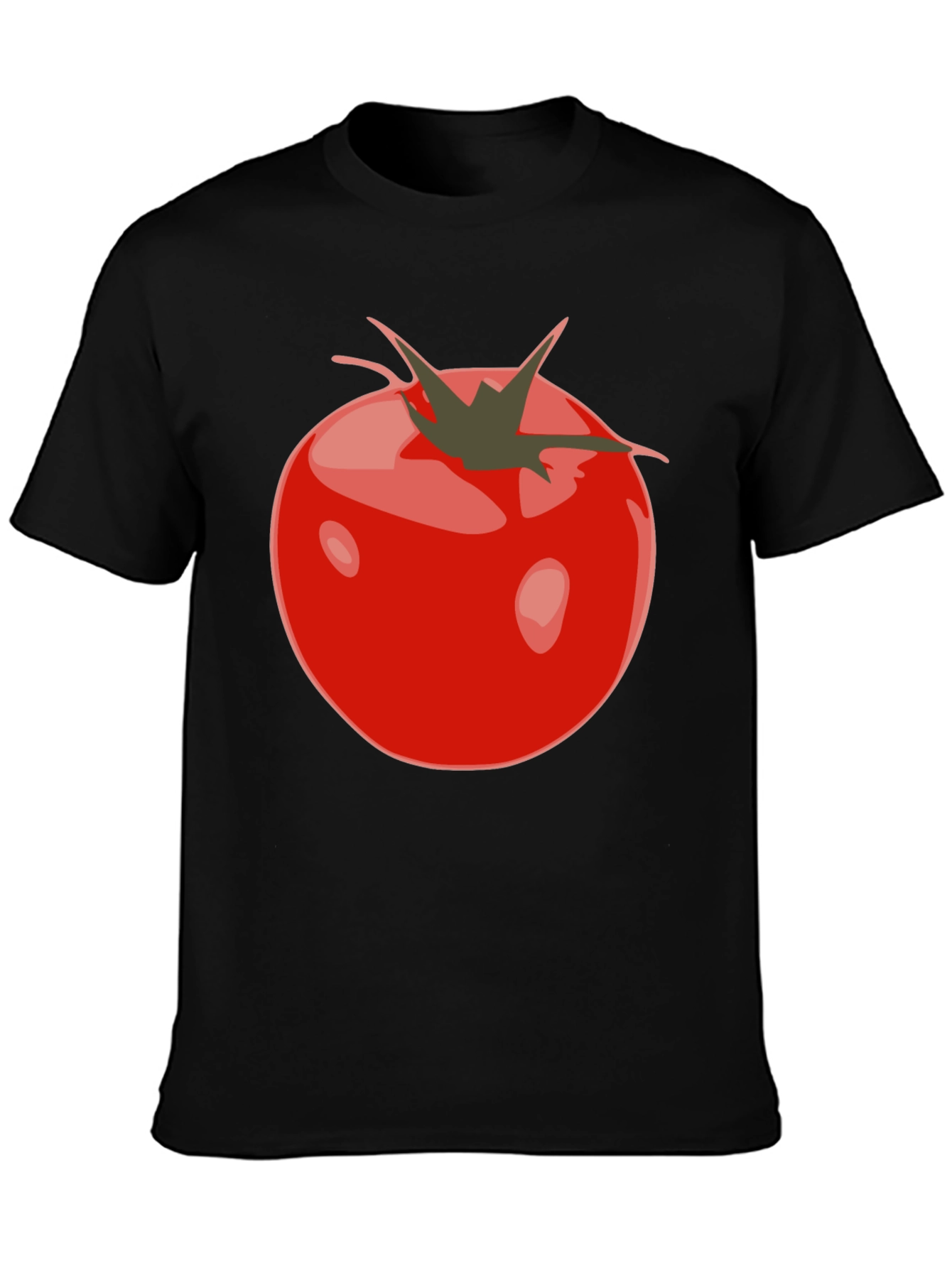 Tomato Graphic Black T-Shirt - Fresh & Fun