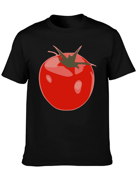 Tomato Graphic Black T-Shirt - Fresh & Fun