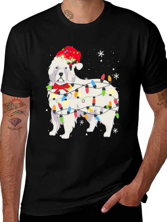 Festive Dog Christmas Lights T-Shirt