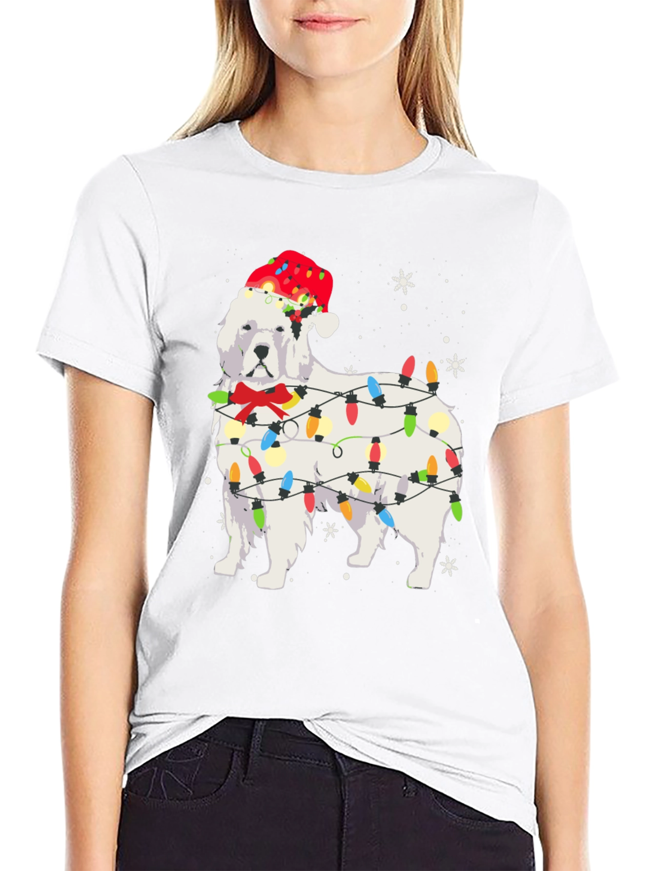 Festive Dog Christmas Lights T-Shirt