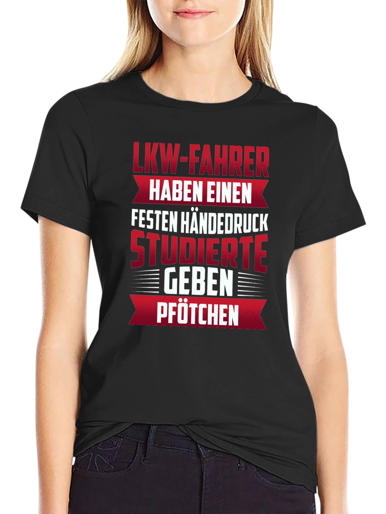 LKW-Fahrer Truck Driver Printed Black T-Shirt
