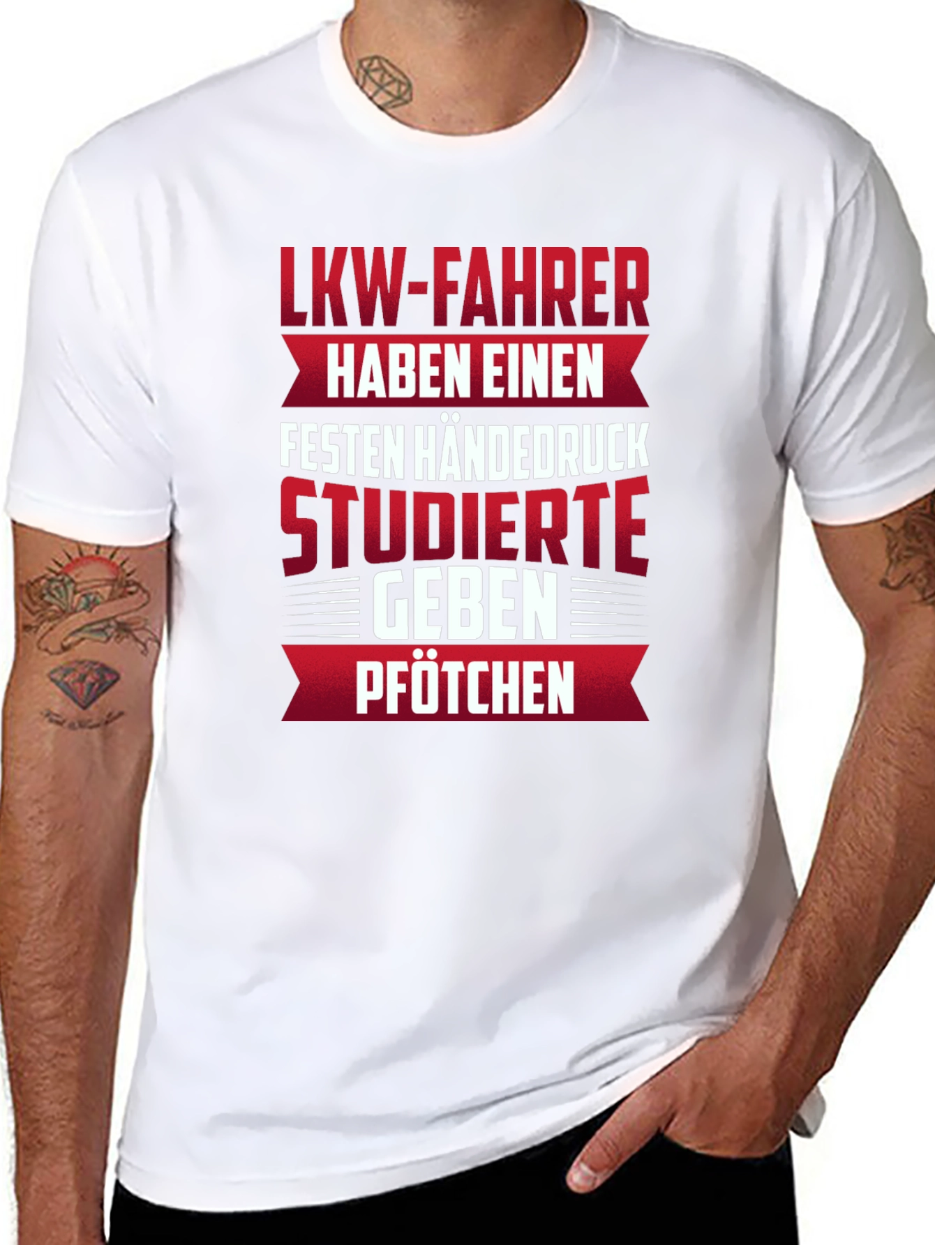LKW-Fahrer Truck Driver Printed Black T-Shirt