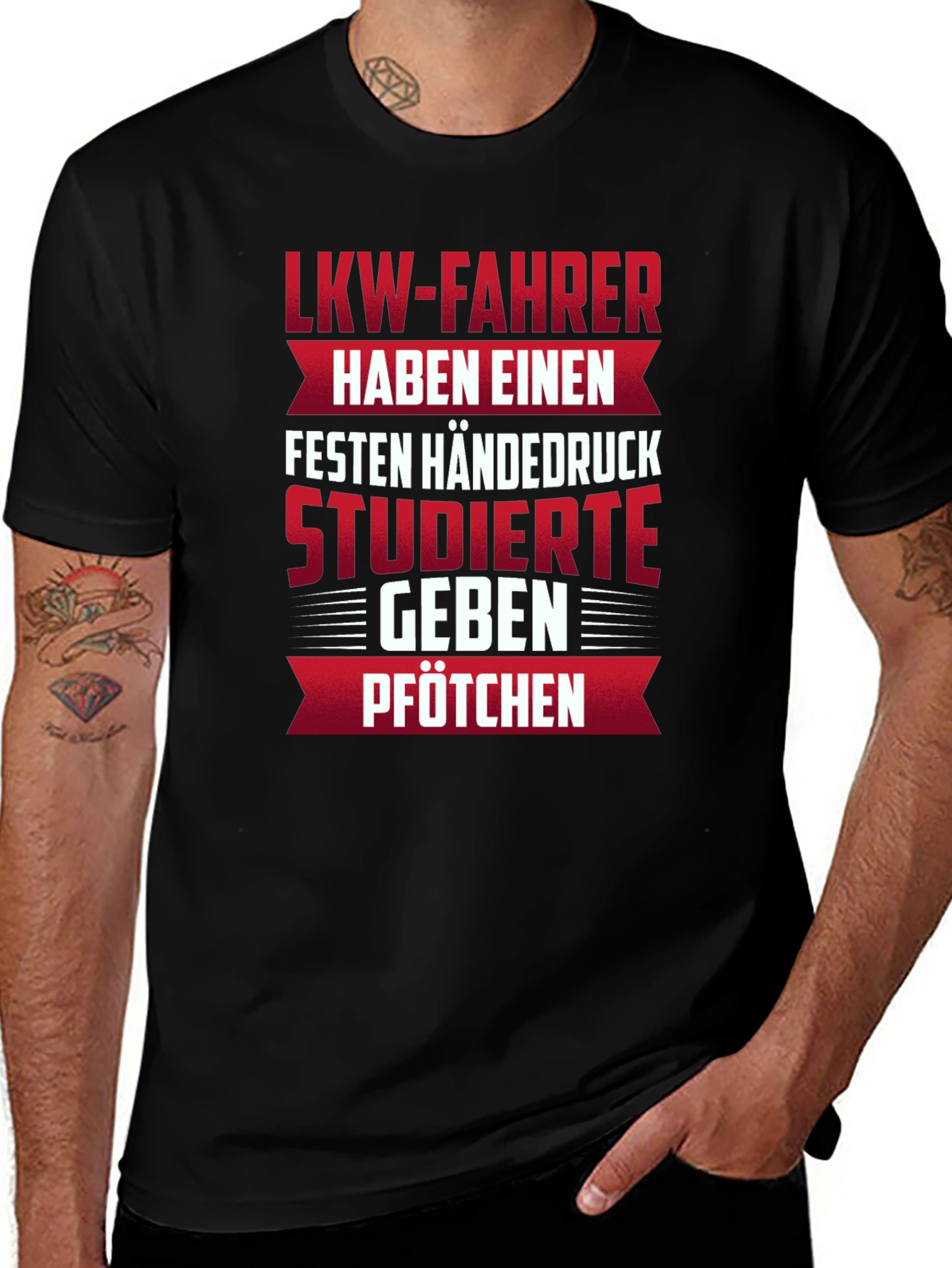 LKW-Fahrer Truck Driver Printed Black T-Shirt