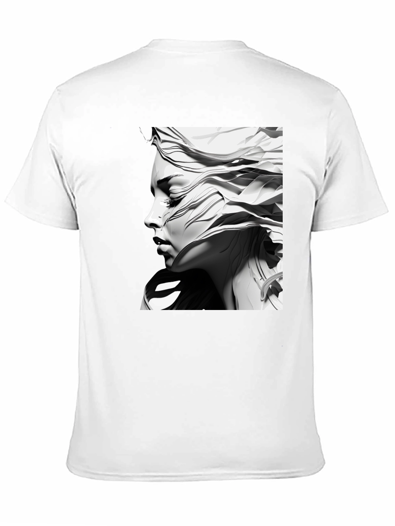 Artistic Woman Graphic Tee - Black Cotton Comfort