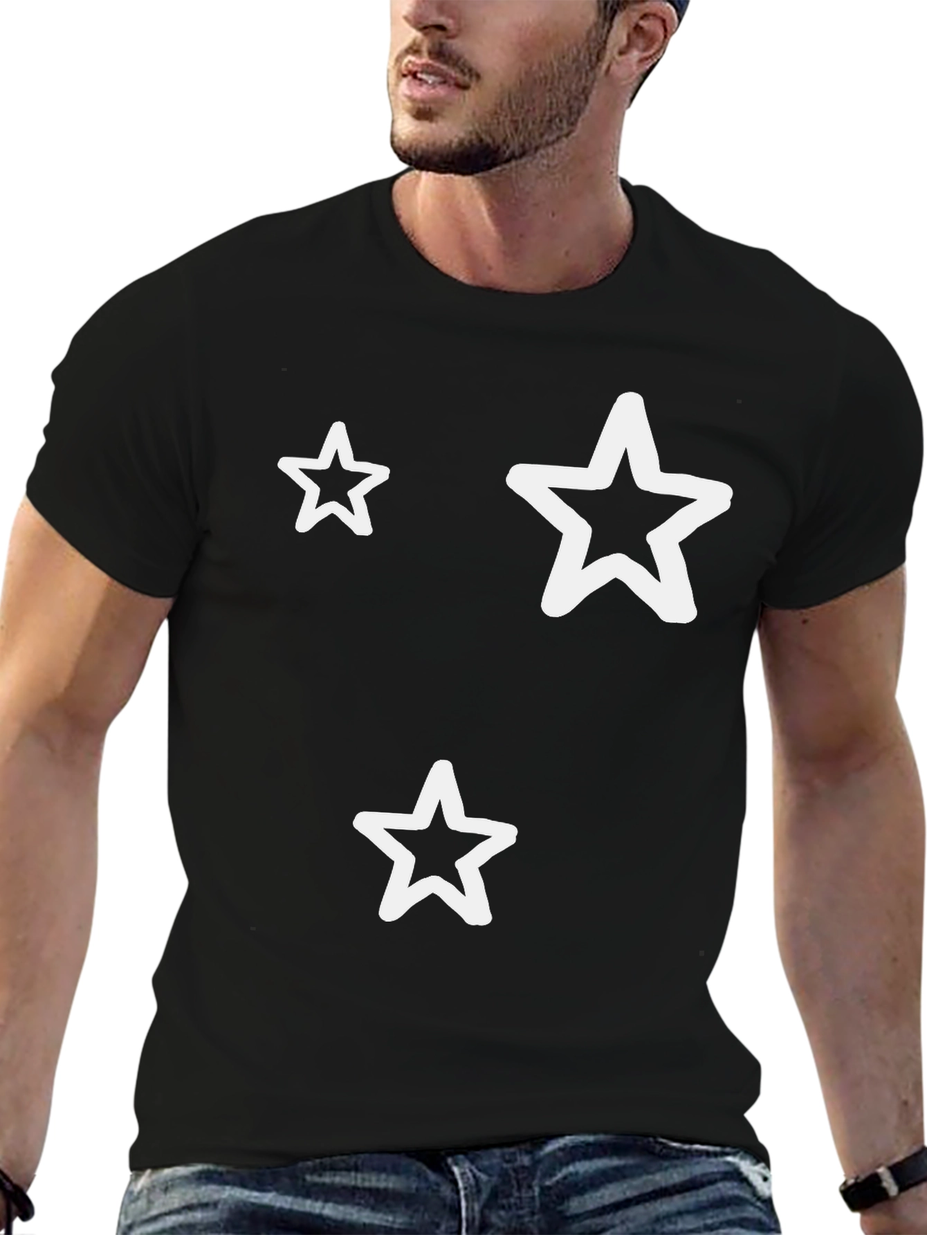 Star Outline Black T-Shirt - Stylish Graphic Tee