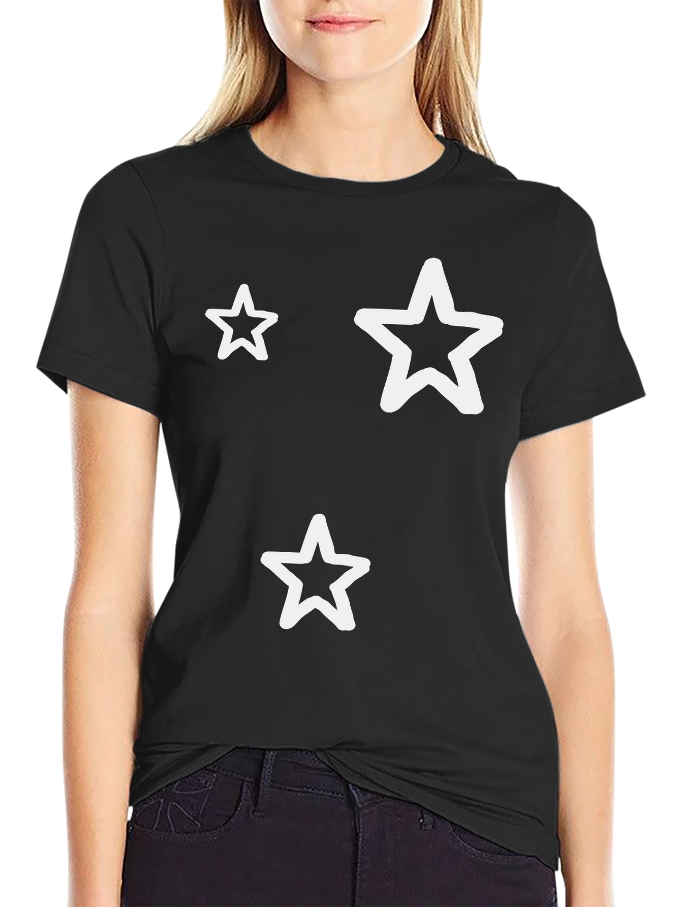 Star Outline Black T-Shirt - Stylish Graphic Tee