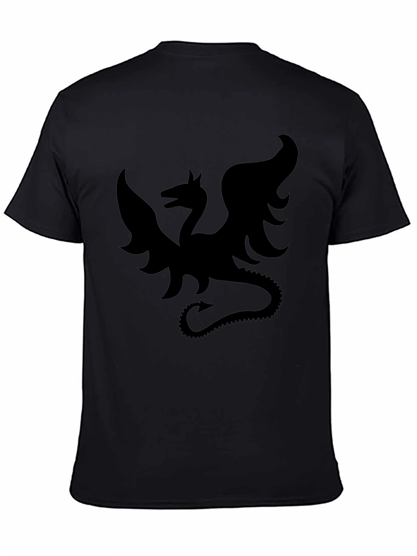 Dragon Silhouette Black T-Shirt - Mythical Creature Tee