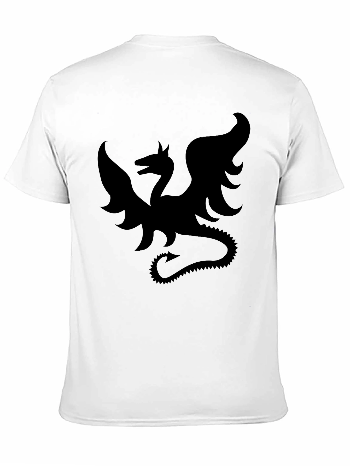 Dragon Silhouette Black T-Shirt - Mythical Creature Tee
