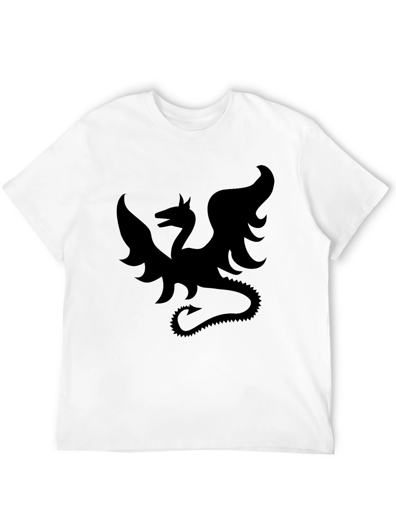 Dragon Silhouette Black T-Shirt - Mythical Creature Tee