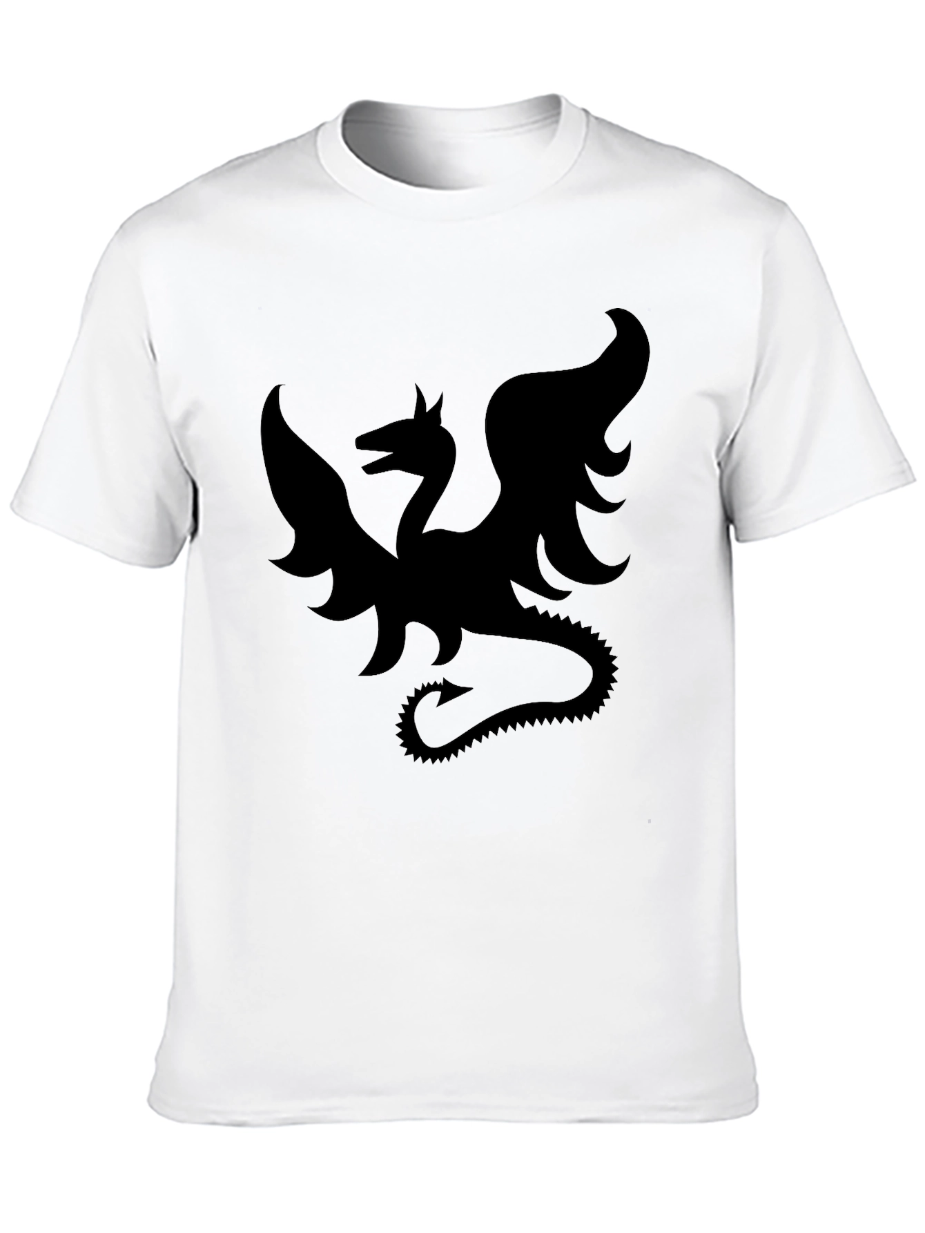 Dragon Silhouette Black T-Shirt - Mythical Creature Tee