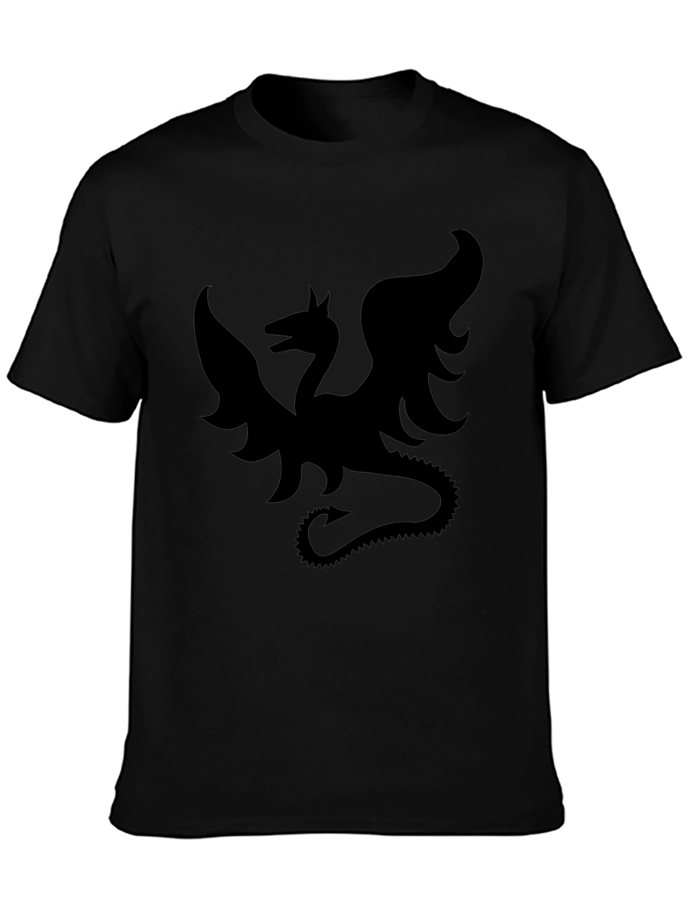 Dragon Silhouette Black T-Shirt - Mythical Creature Tee