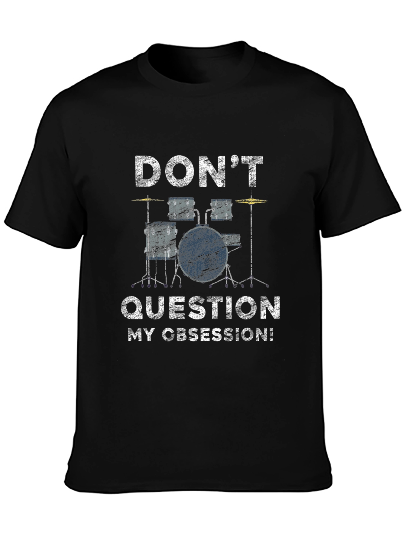 Drummer Obsession Graphic Tee - Black Cotton T-Shirt