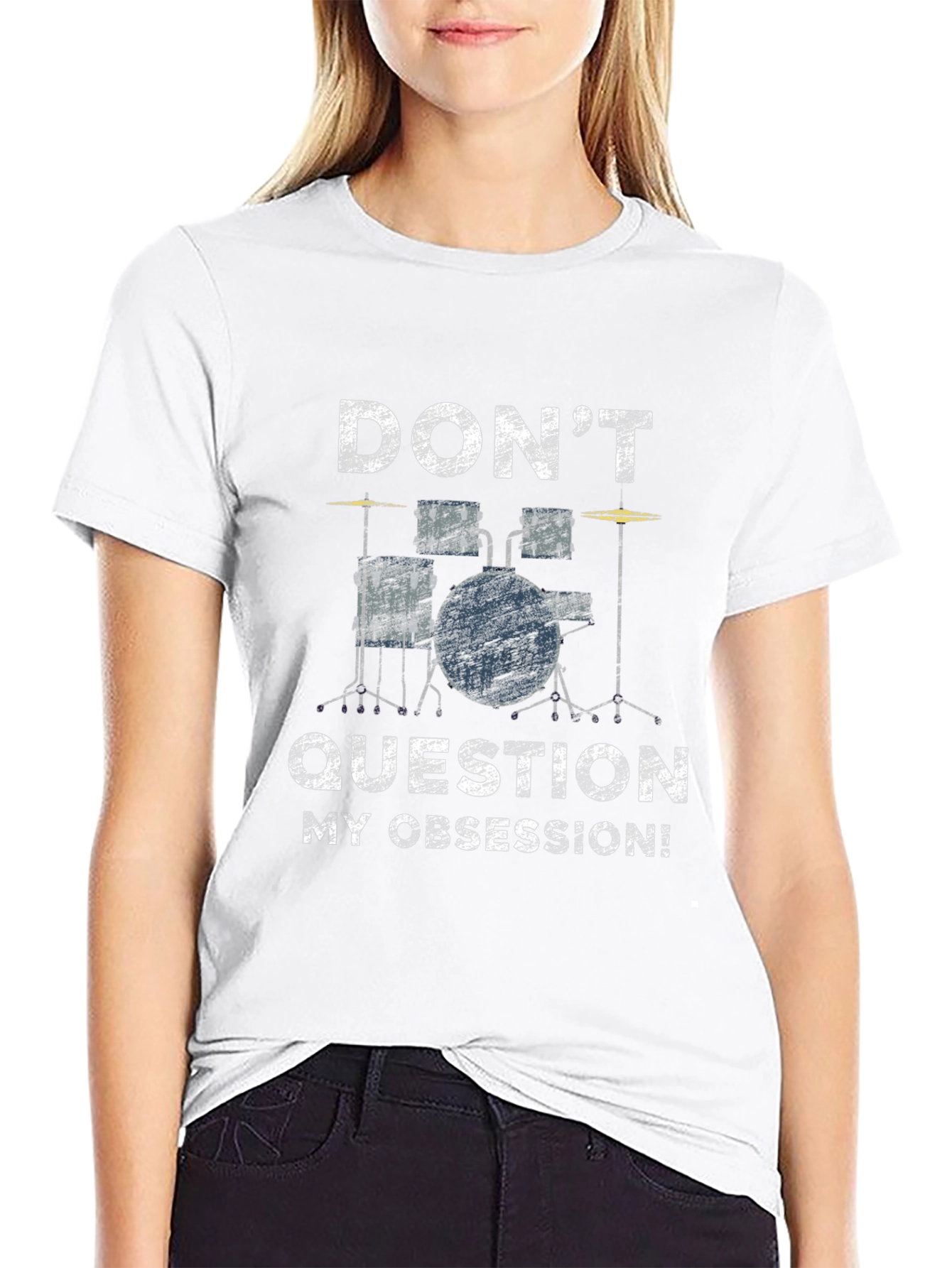 Drummer Obsession Graphic Tee - Black Cotton T-Shirt