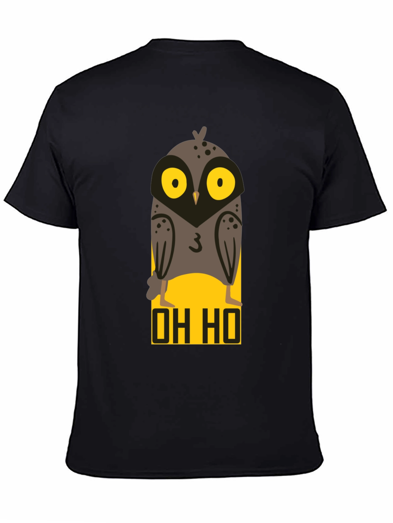 OH HO Owl Graphic T-Shirt - Black Cotton Tee