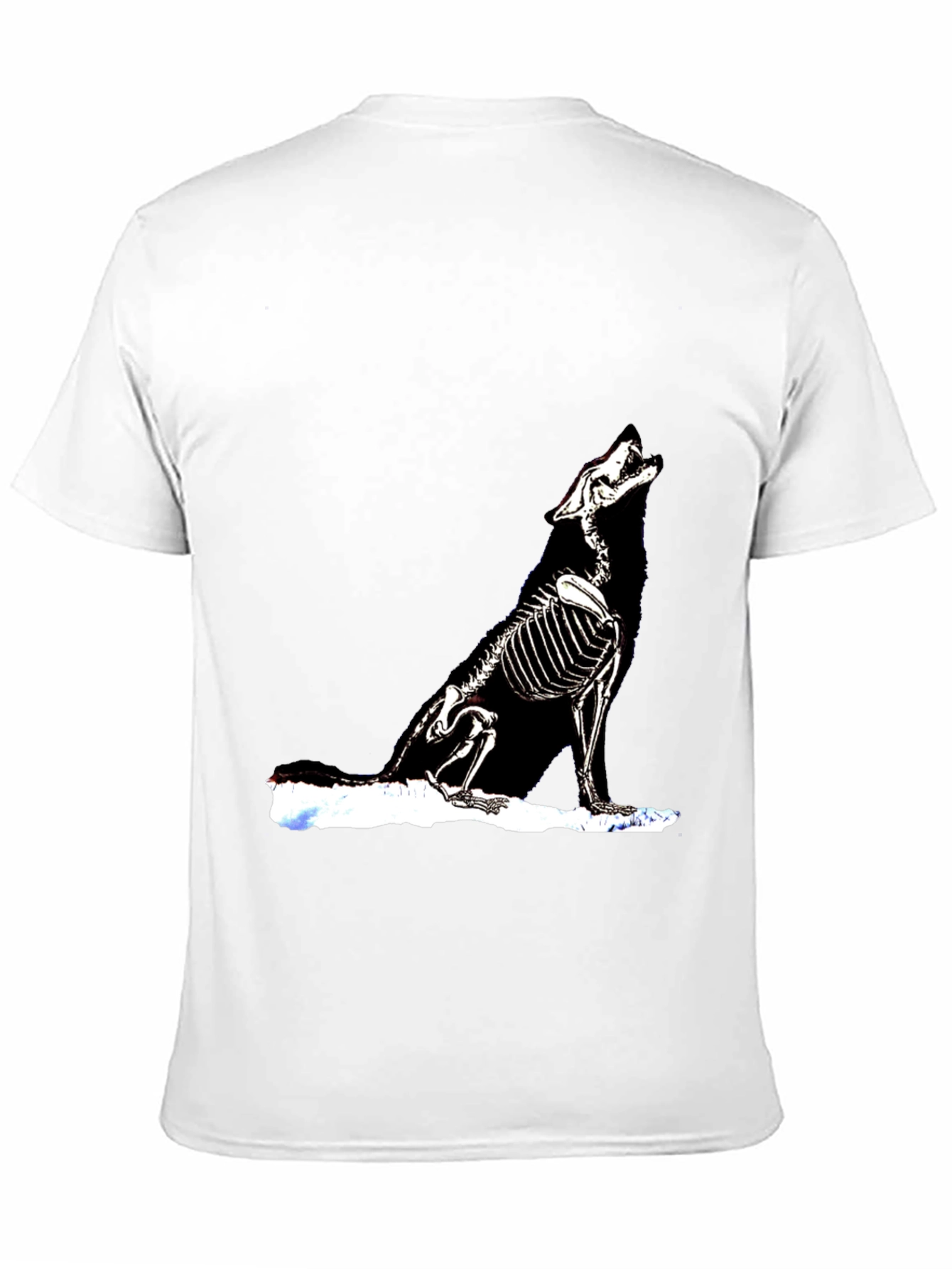 Skeleton Wolf Graphic T-Shirt - Black Unique Design