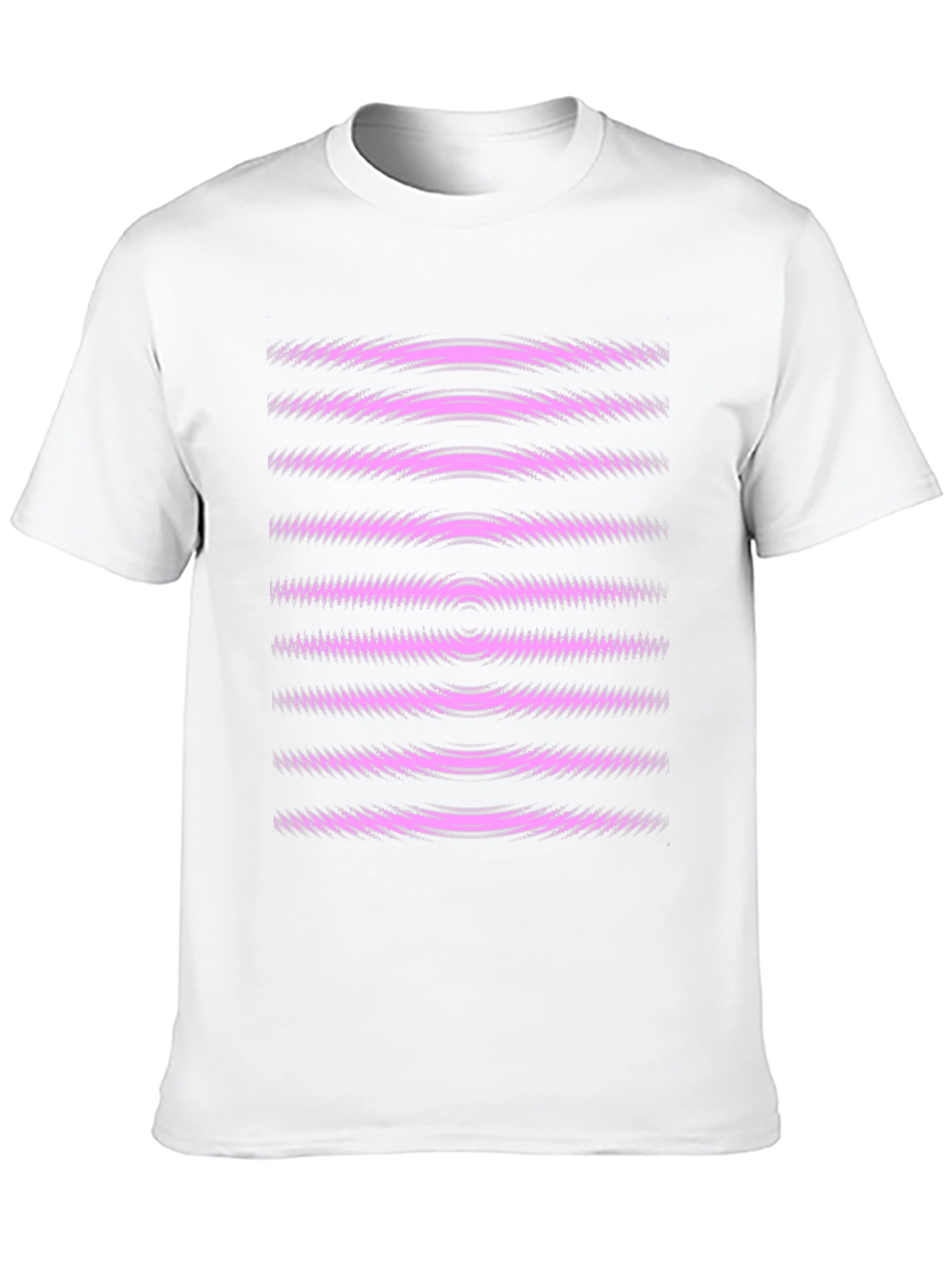 Abstract Graphic Tee - Black with Pink Waves