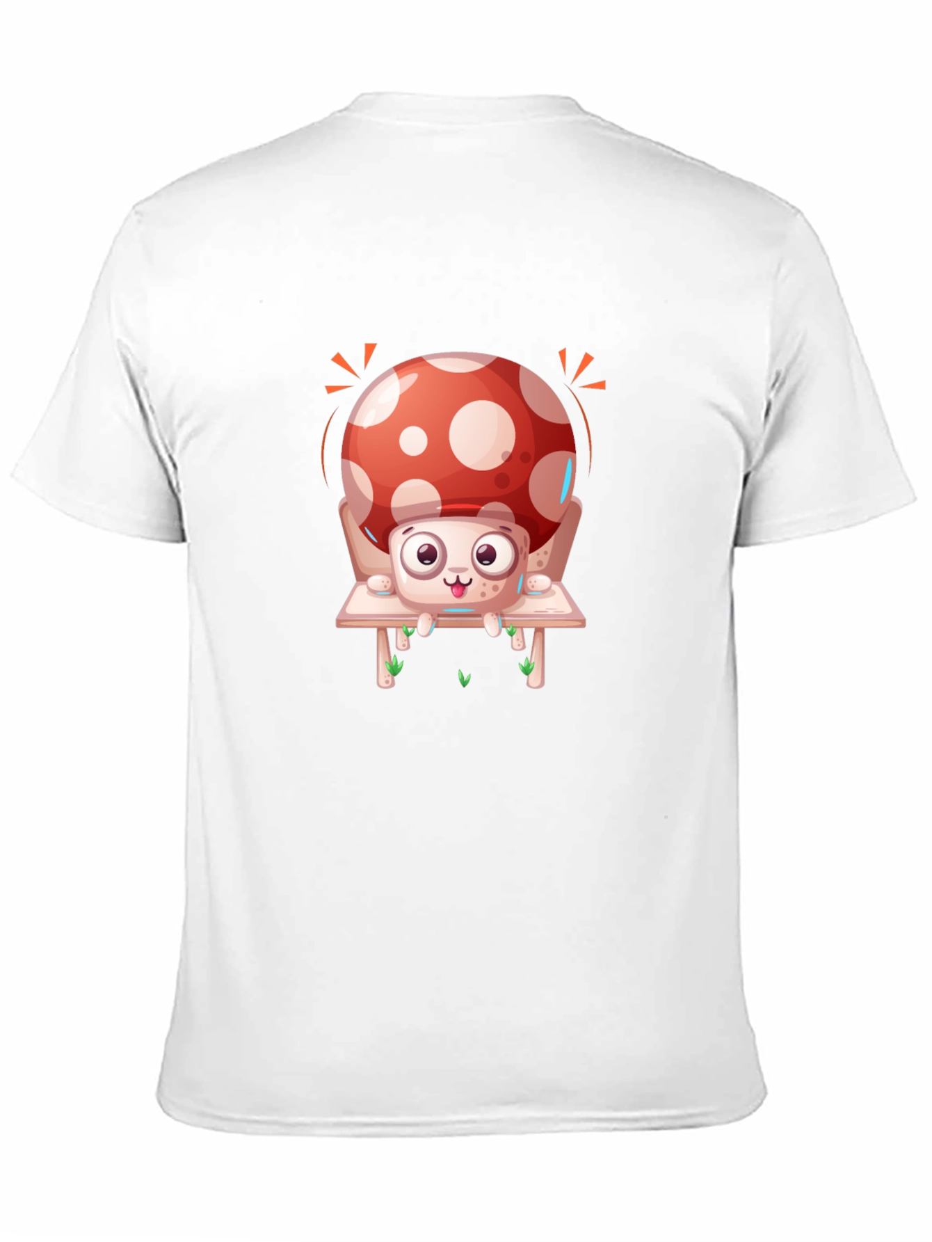 Mushroom Graphic Tee - Whimsical Design Black Cotton