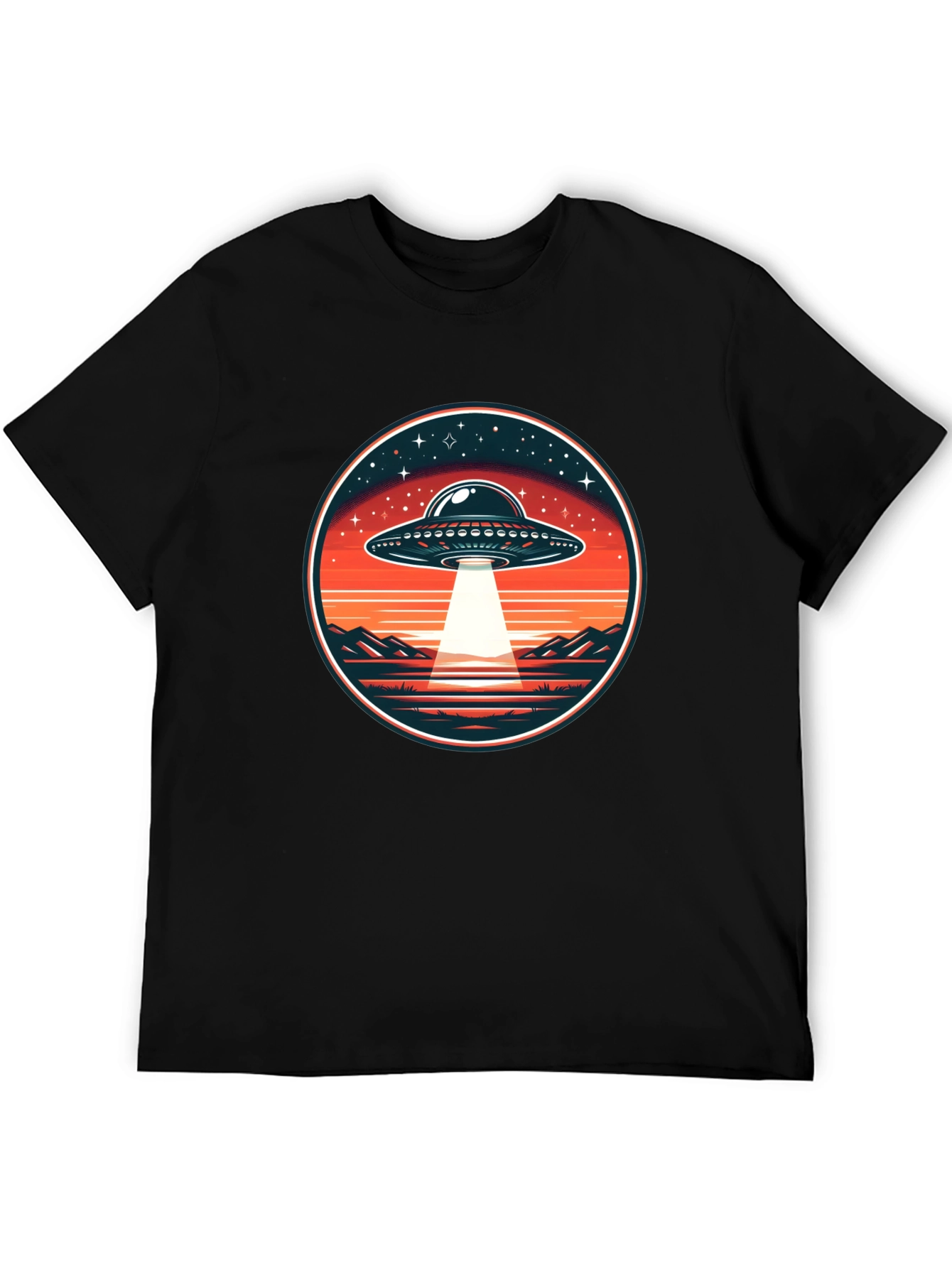 Retro UFO Abduction Graphic Tee