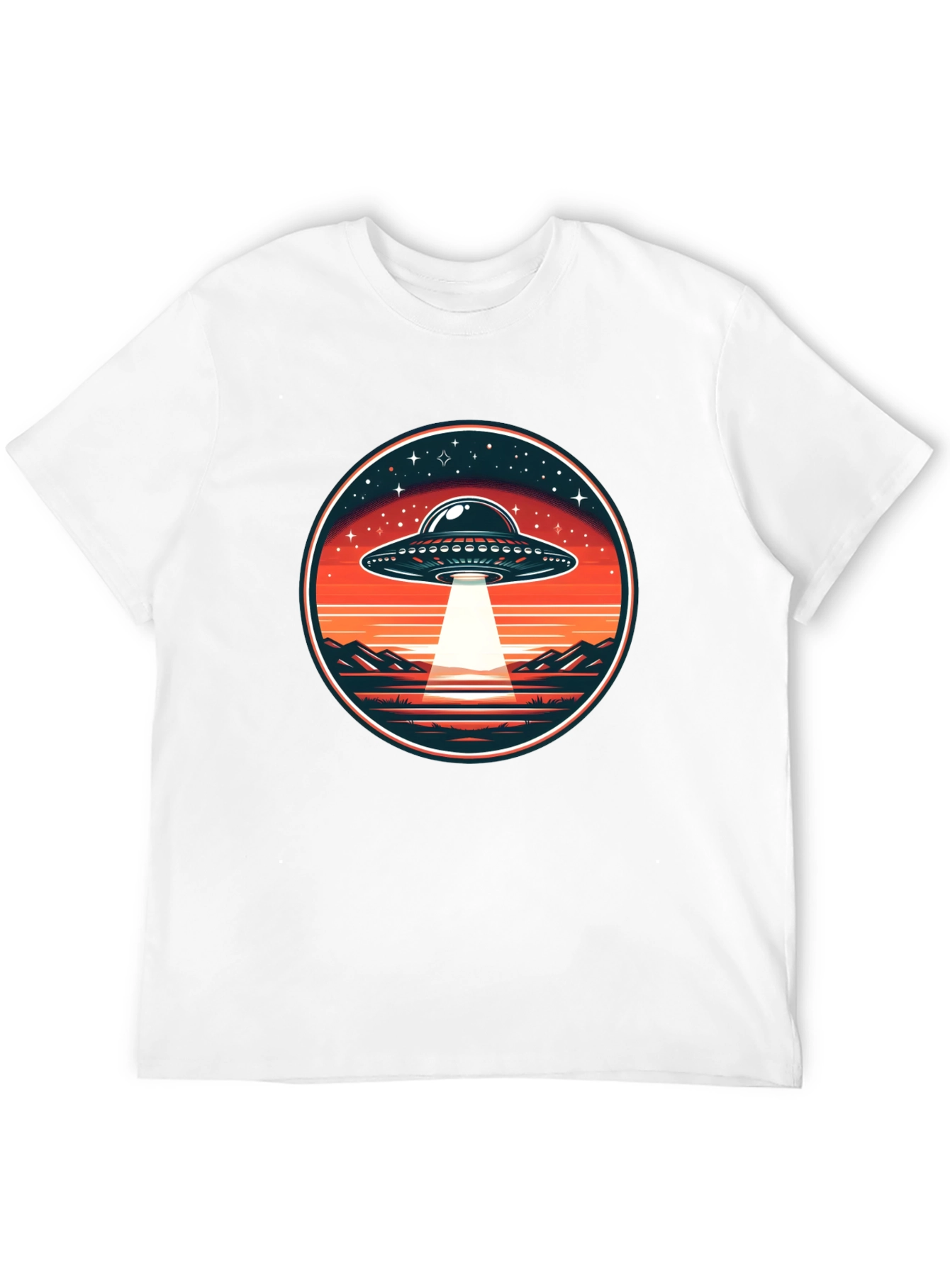 Retro UFO Abduction Graphic Tee