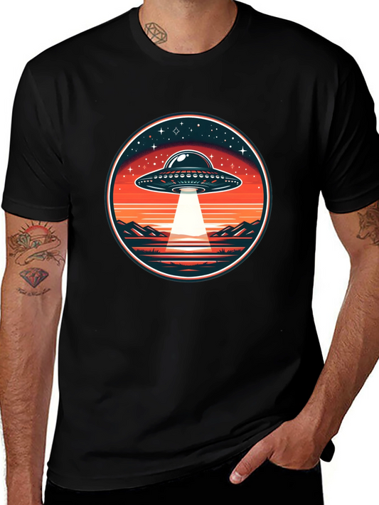 Retro UFO Abduction Graphic Tee