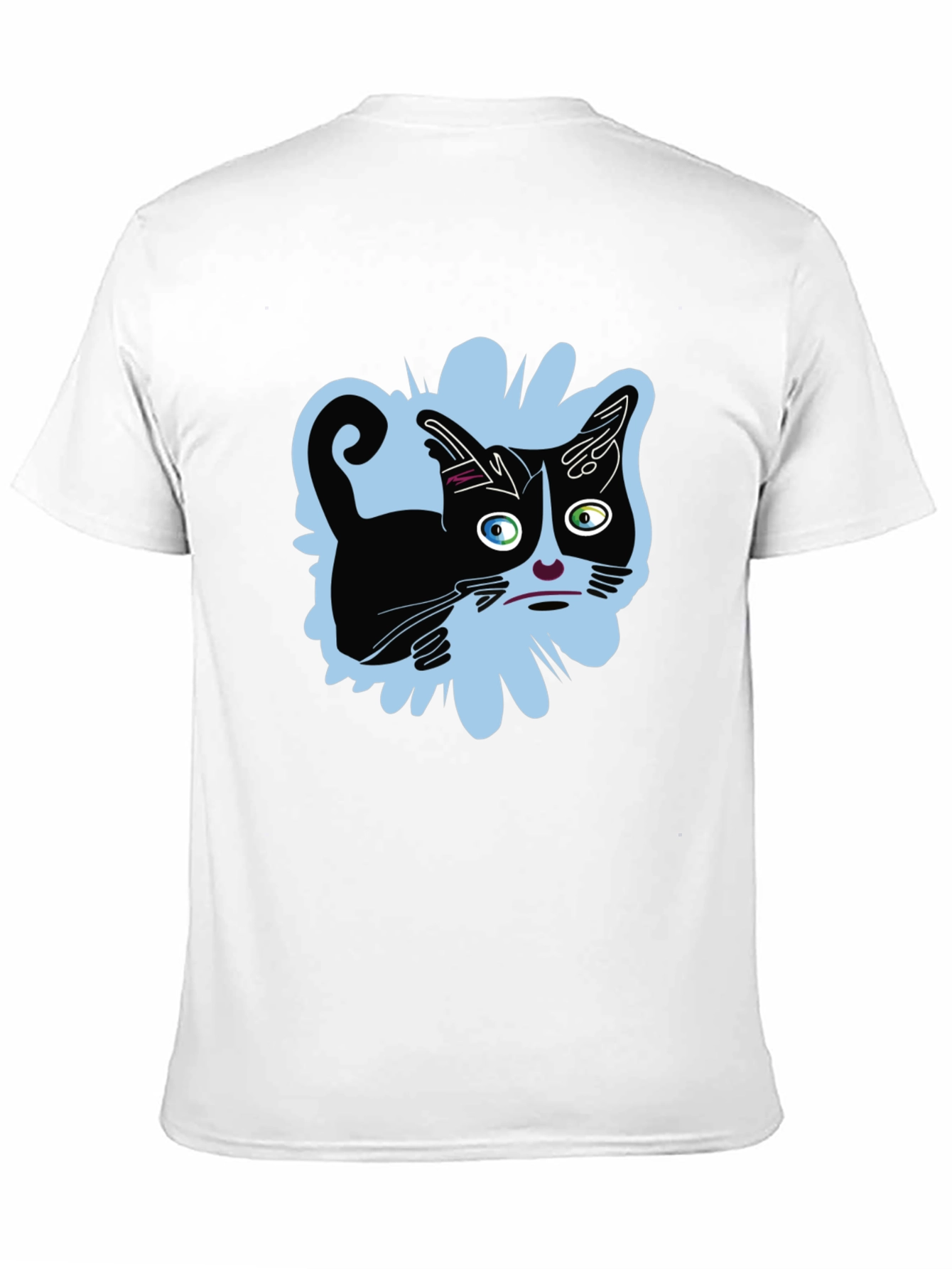 Crazy Cat Graphic Tee - Black Unisex Shirt