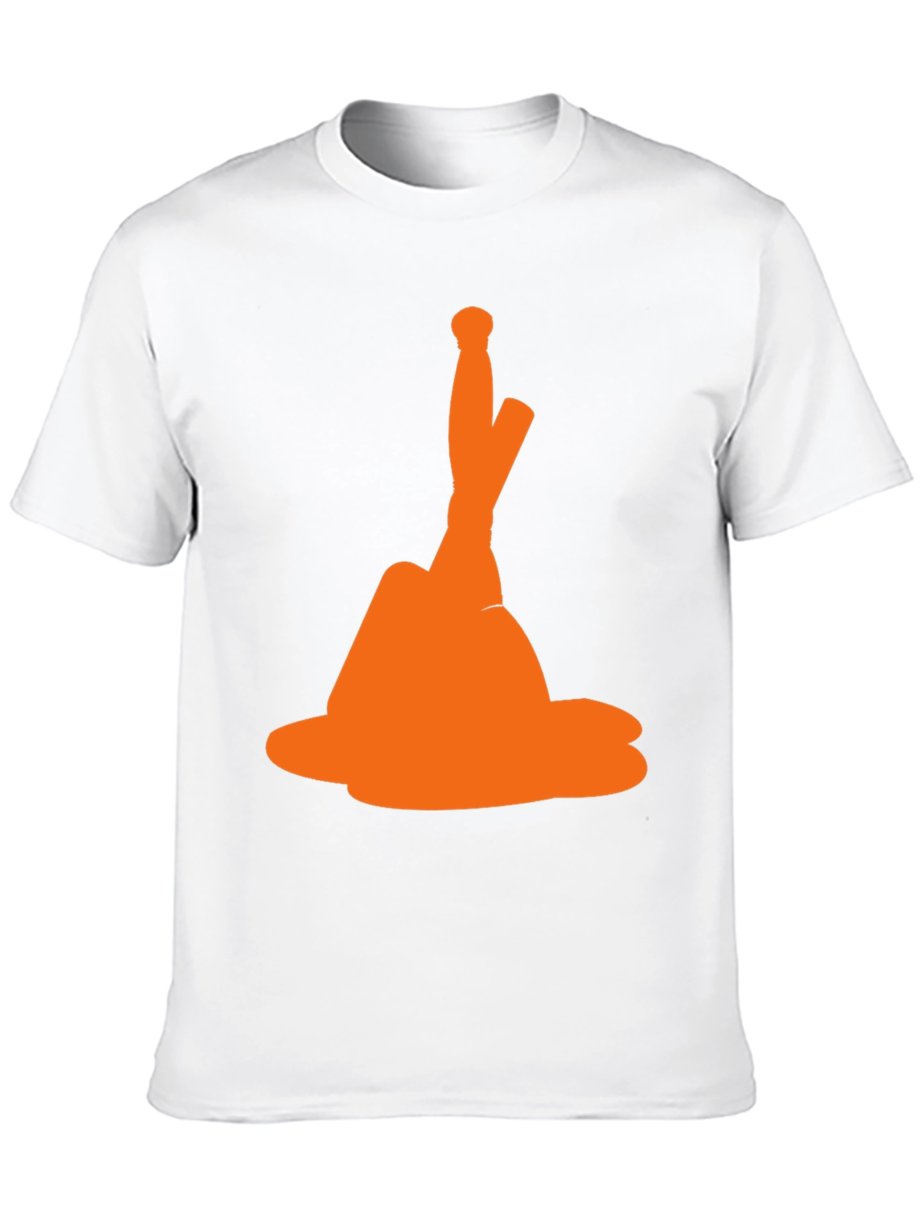 Novelty Orange Hat Graphic Black T-Shirt