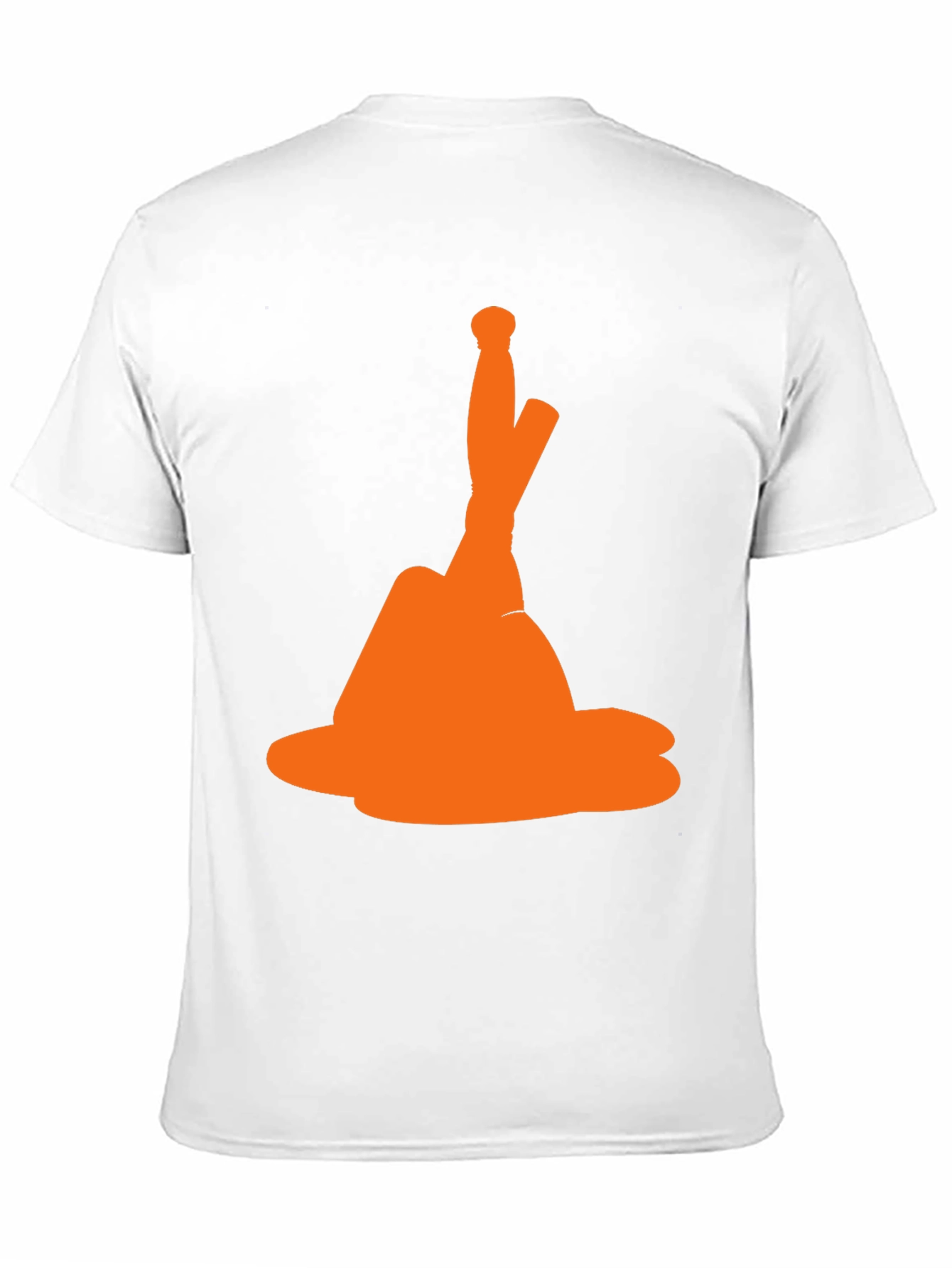 Novelty Orange Hat Graphic Black T-Shirt