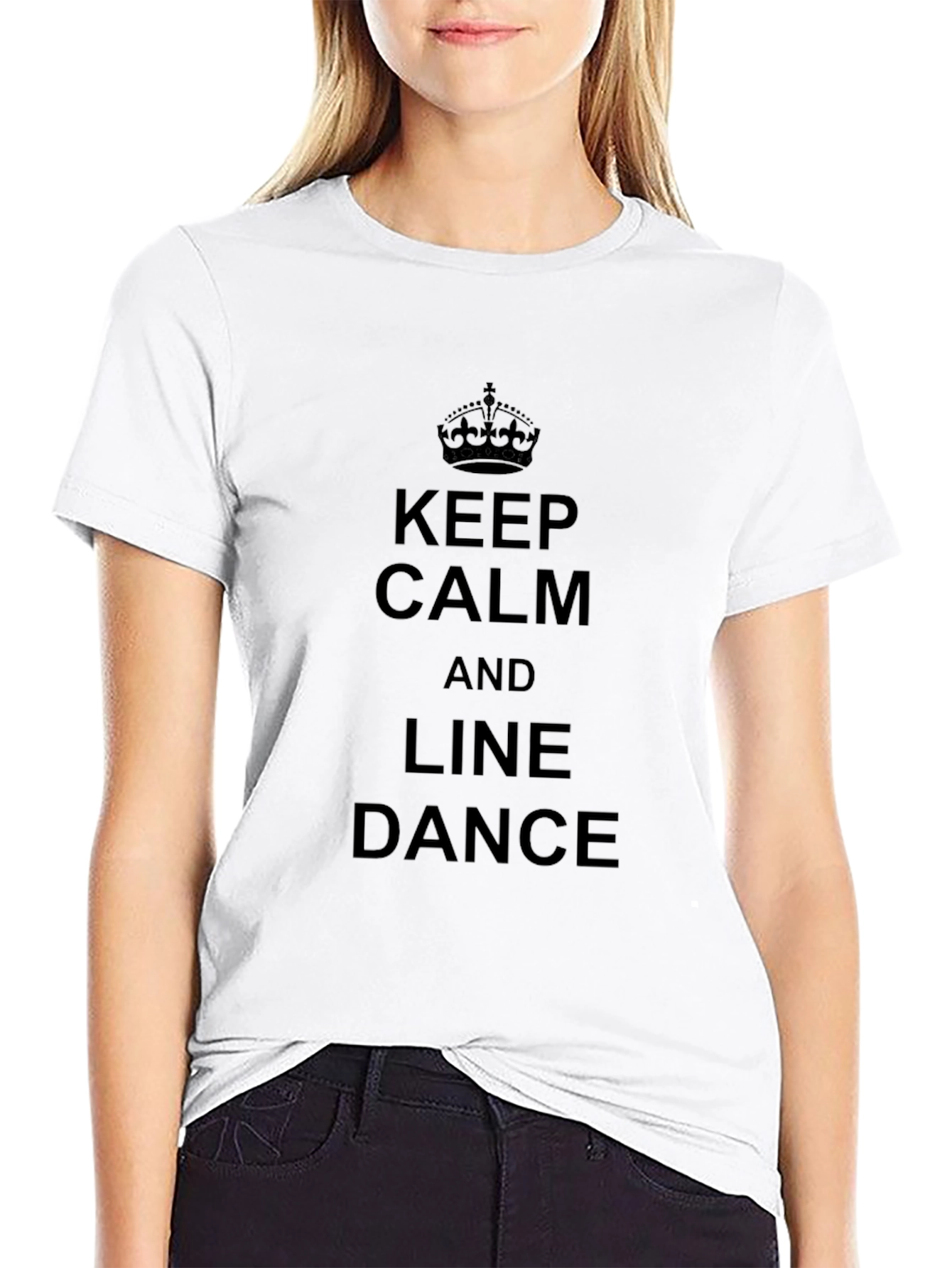 Keep Calm and Line Dance Black T-Shirt