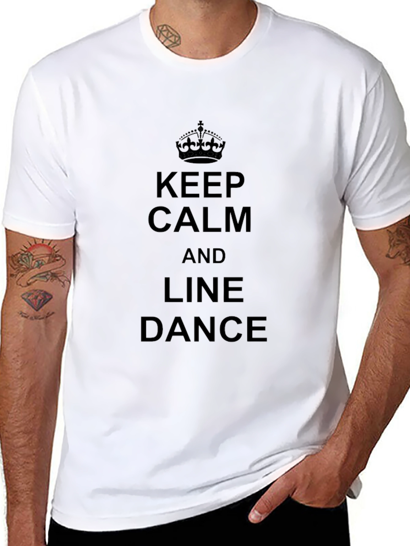 Keep Calm and Line Dance Black T-Shirt