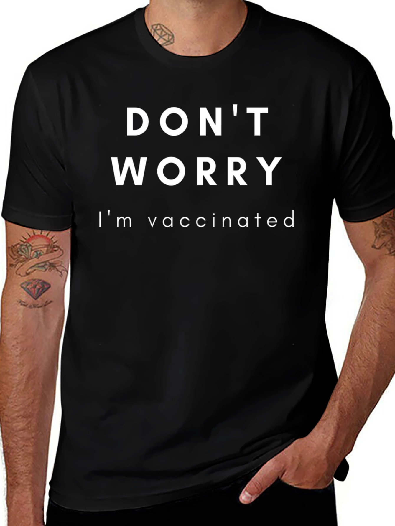 Dont Worry Im Vaccinated Black T-Shirt