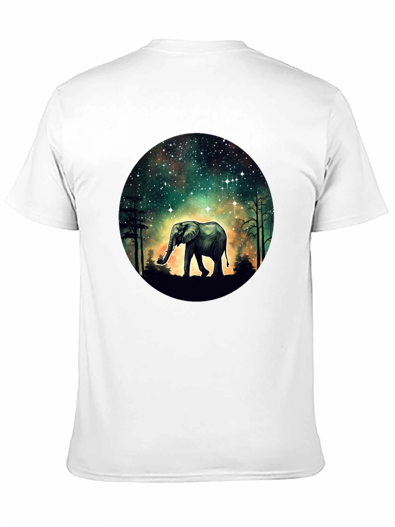 Elephant in Galaxy T-Shirt - Black Cotton Tee