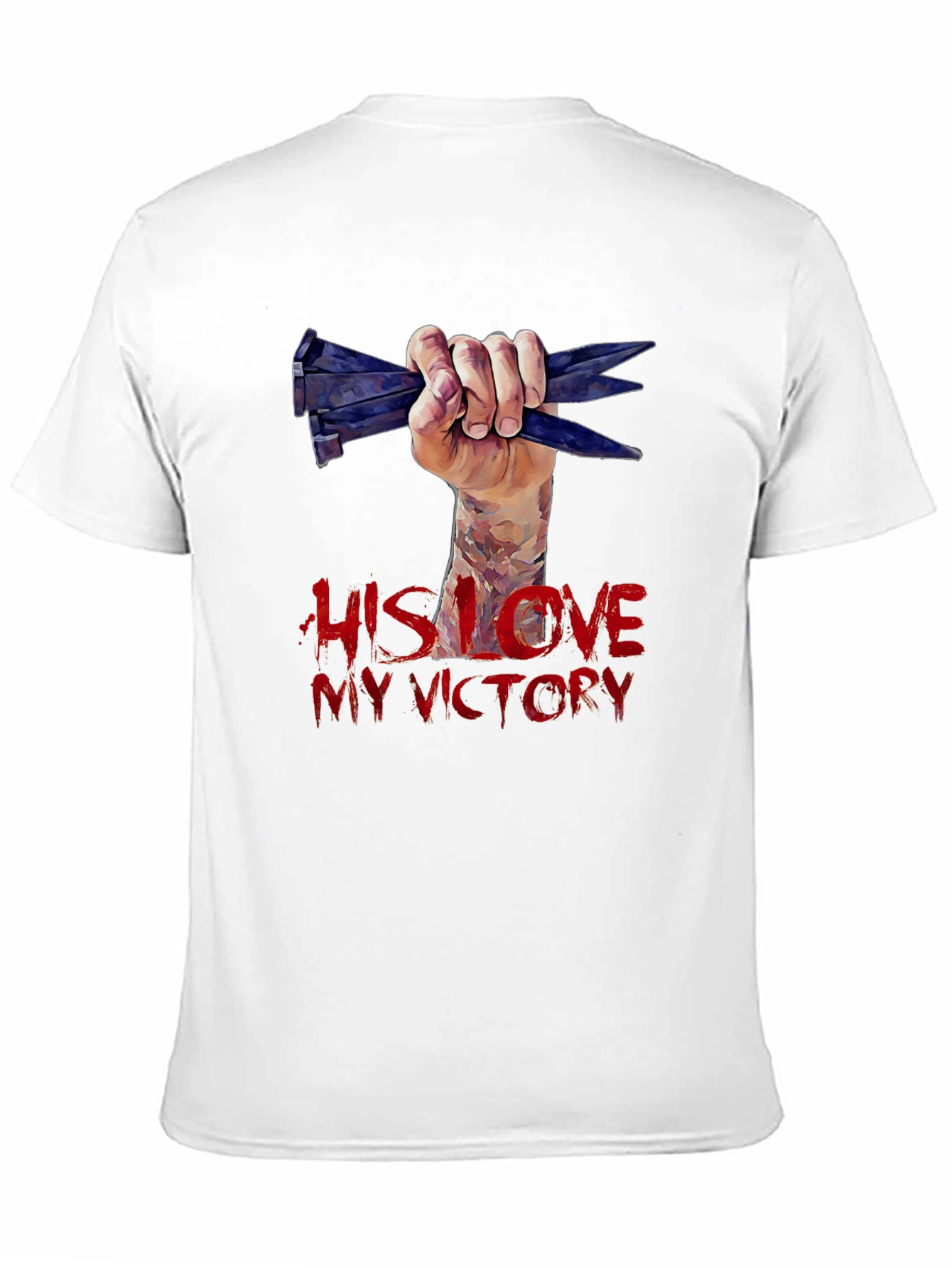 His Love My Victory Graphic Tee - Black