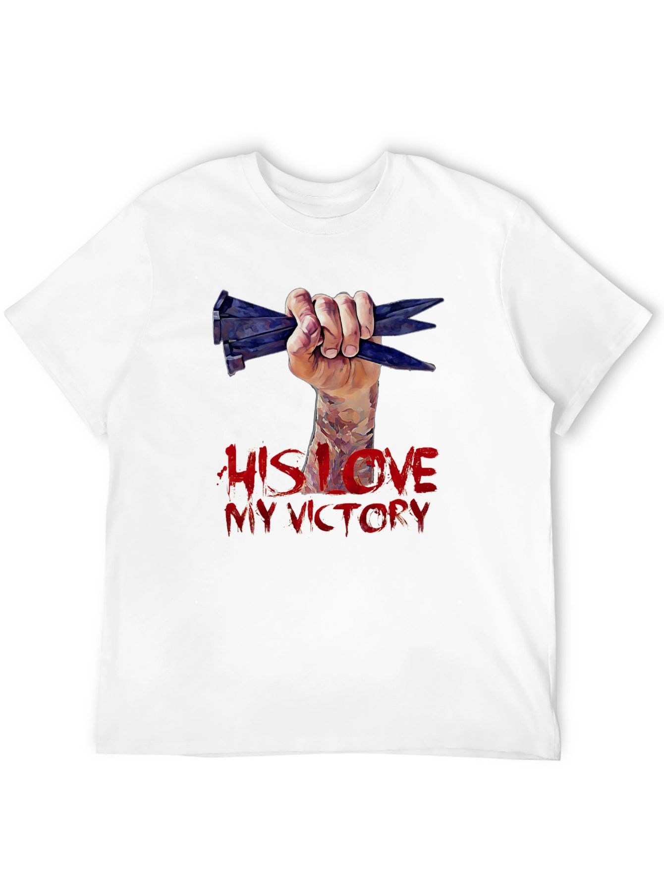 His Love My Victory Graphic Tee - Black