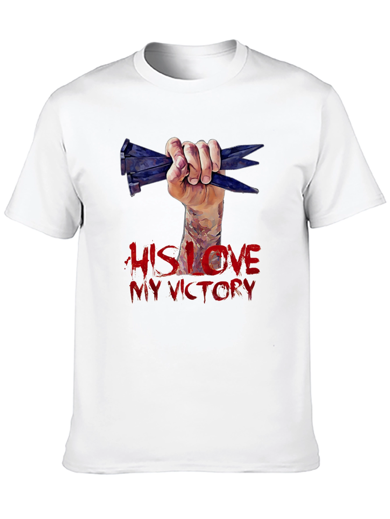 His Love My Victory Graphic Tee - Black