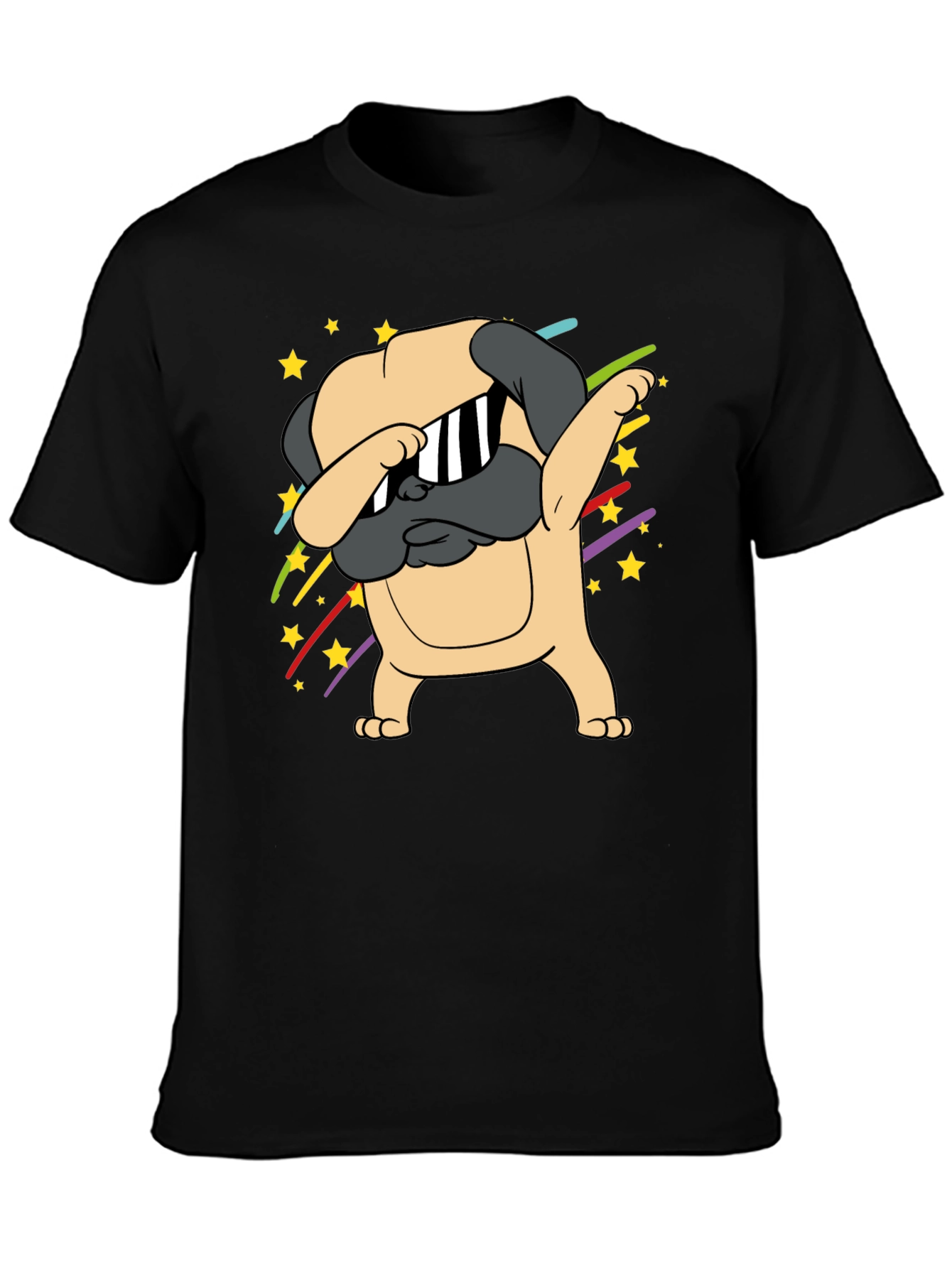 Dabbing Pug Graphic Tee - Trendy Dog Lover Shirt