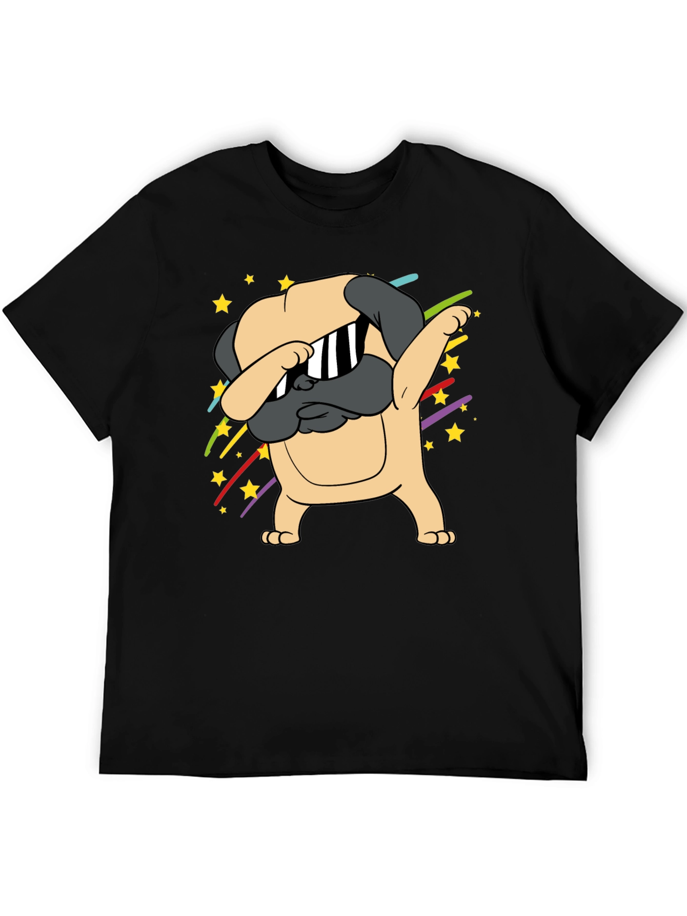 Dabbing Pug Graphic Tee - Trendy Dog Lover Shirt