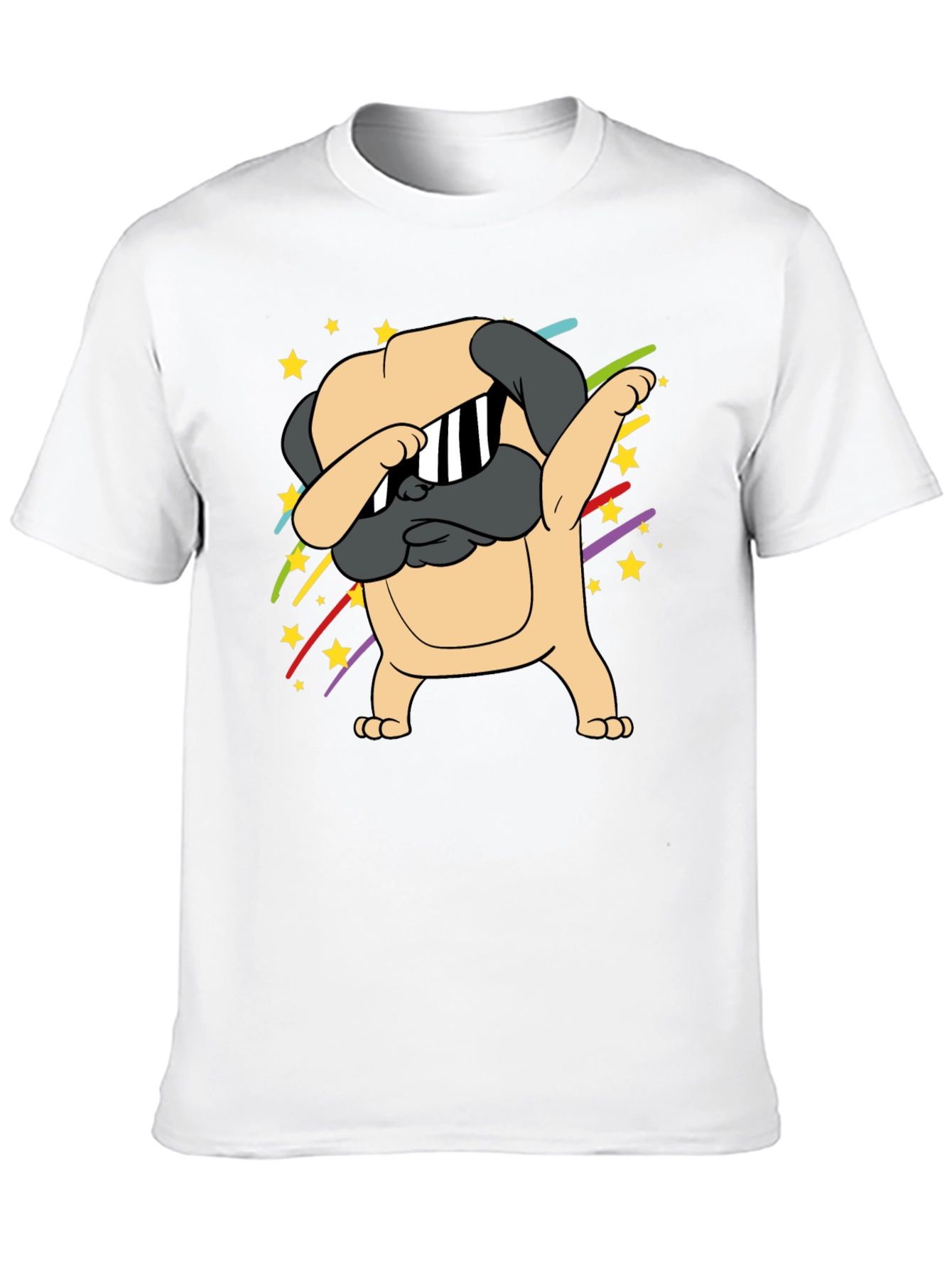Dabbing Pug Graphic Tee - Trendy Dog Lover Shirt