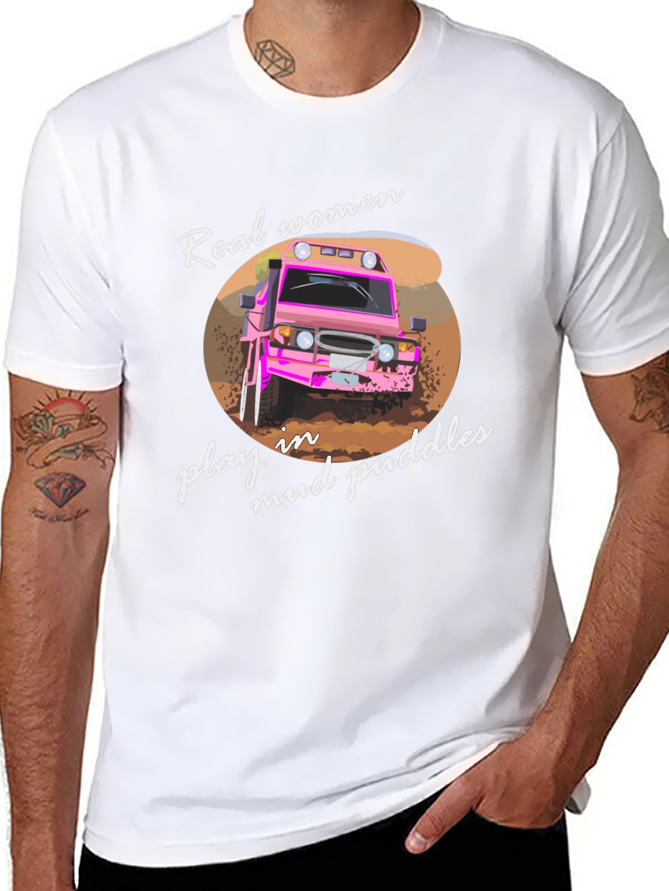 Real Women Mud Puddles Black T-Shirt