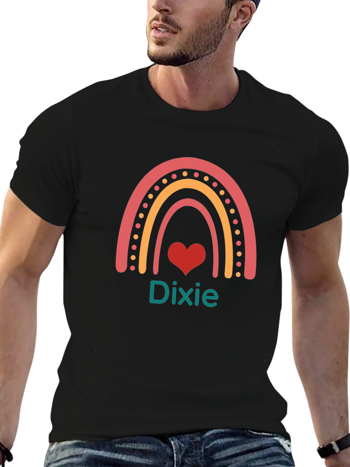 Dixie Rainbow Heart Graphic Tee - Unisex