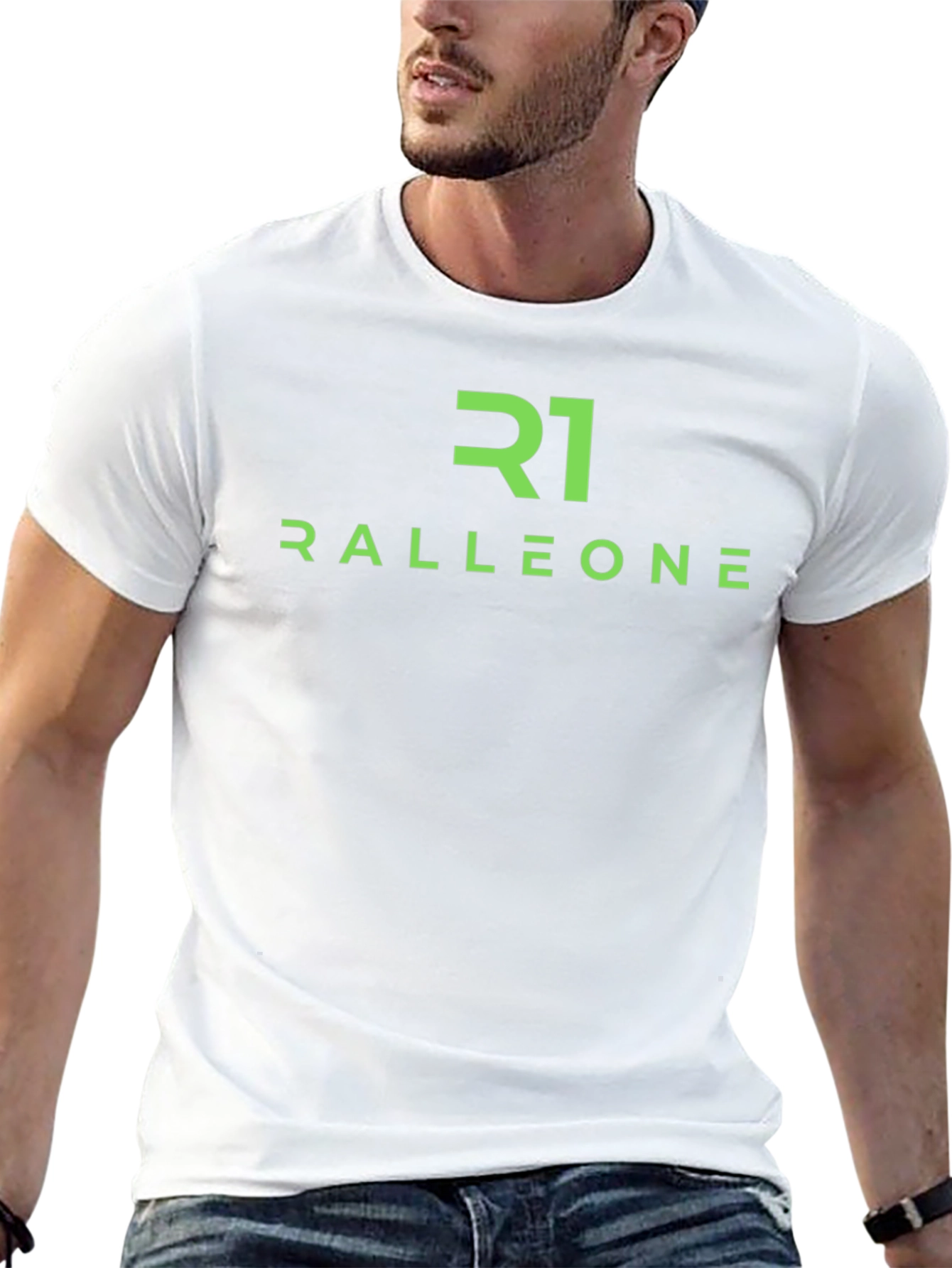 Ralleone Green Logo Black T-Shirt