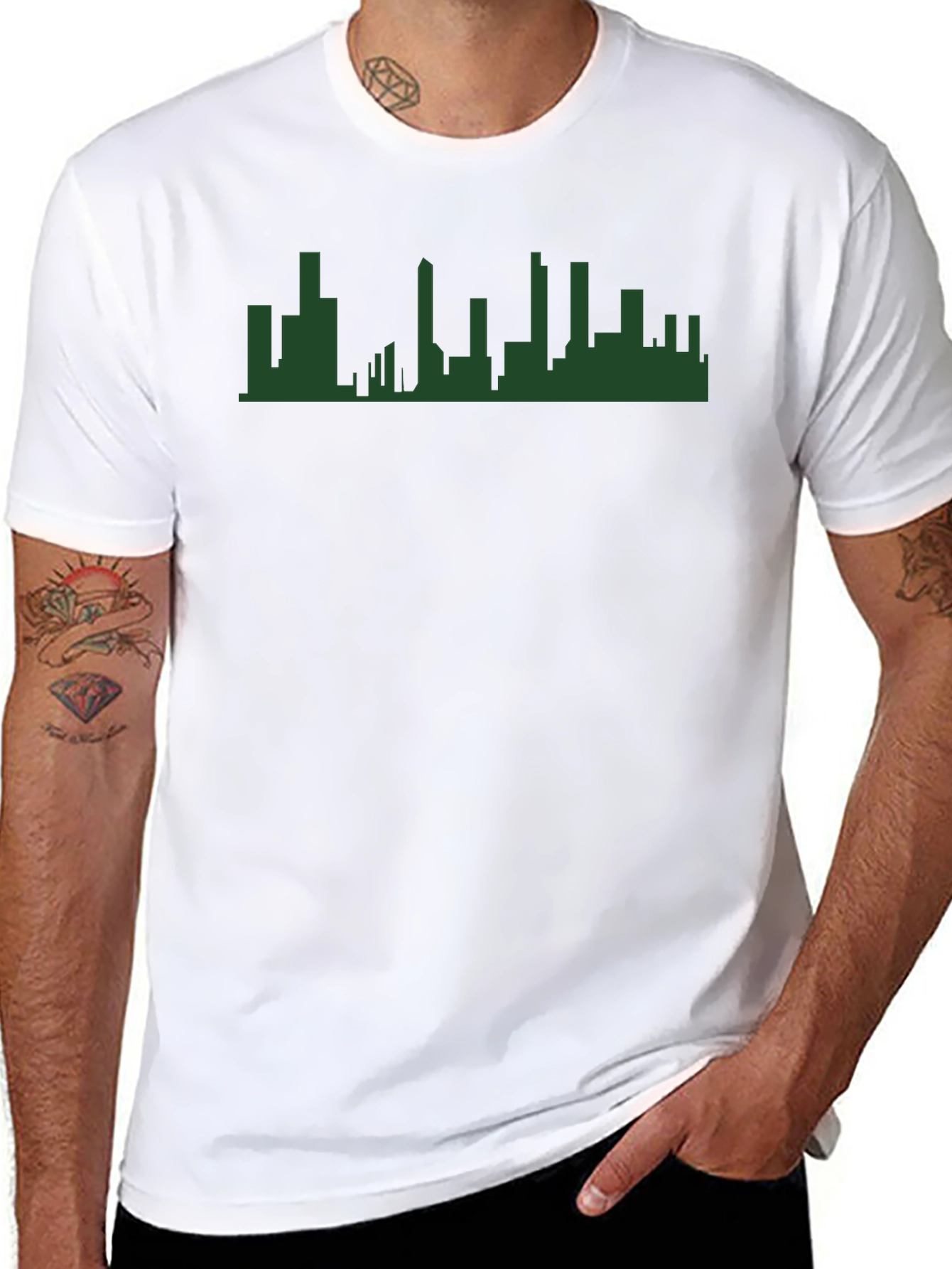 Cityscape Silhouette Graphic Tee - Modern Urban Style